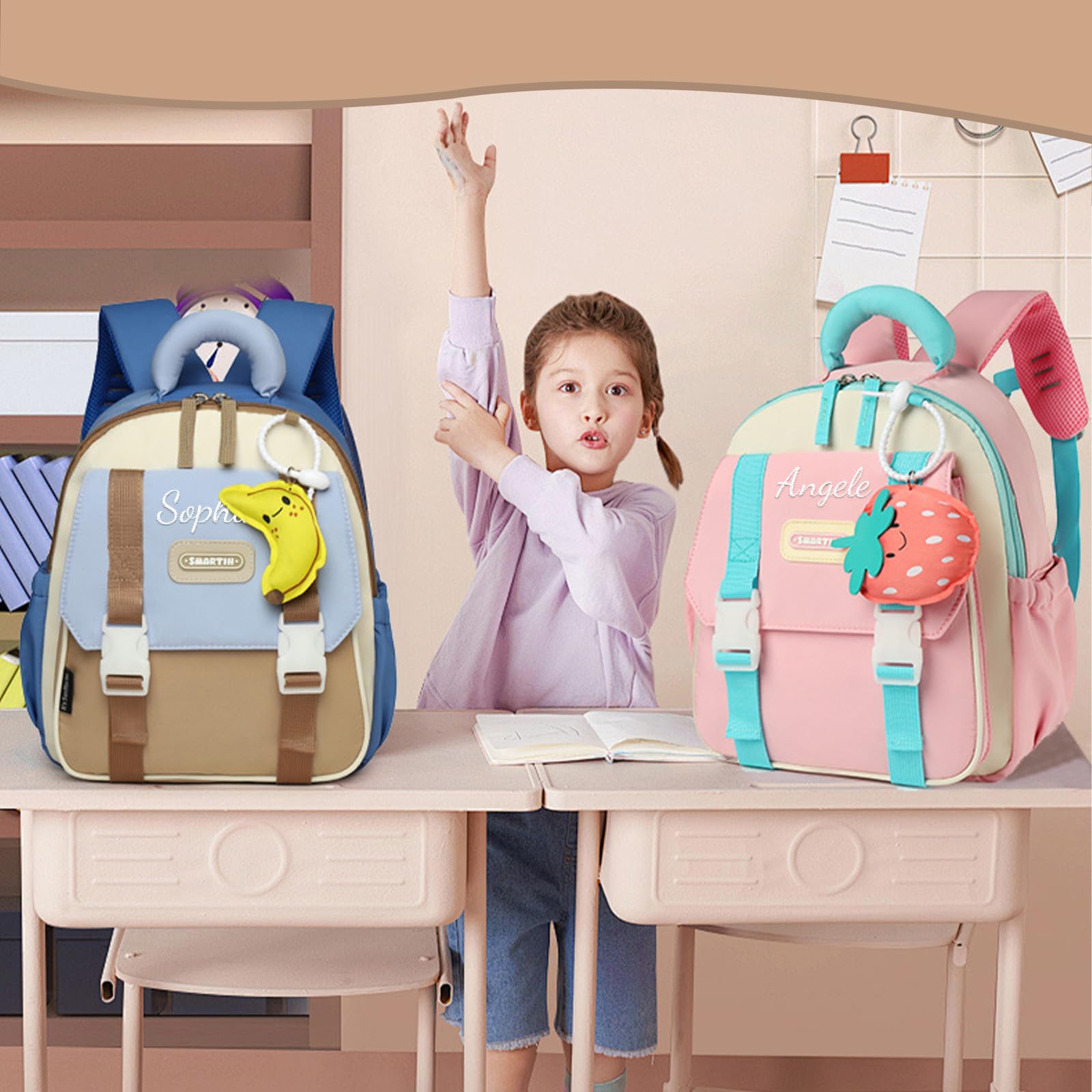 Generico Zaino Asilo Personalizzato con Nome, Zainetto per Bambino Bambina 2-6 Anni, Leggero per Asilo Nido e Scuola Materna(blu)