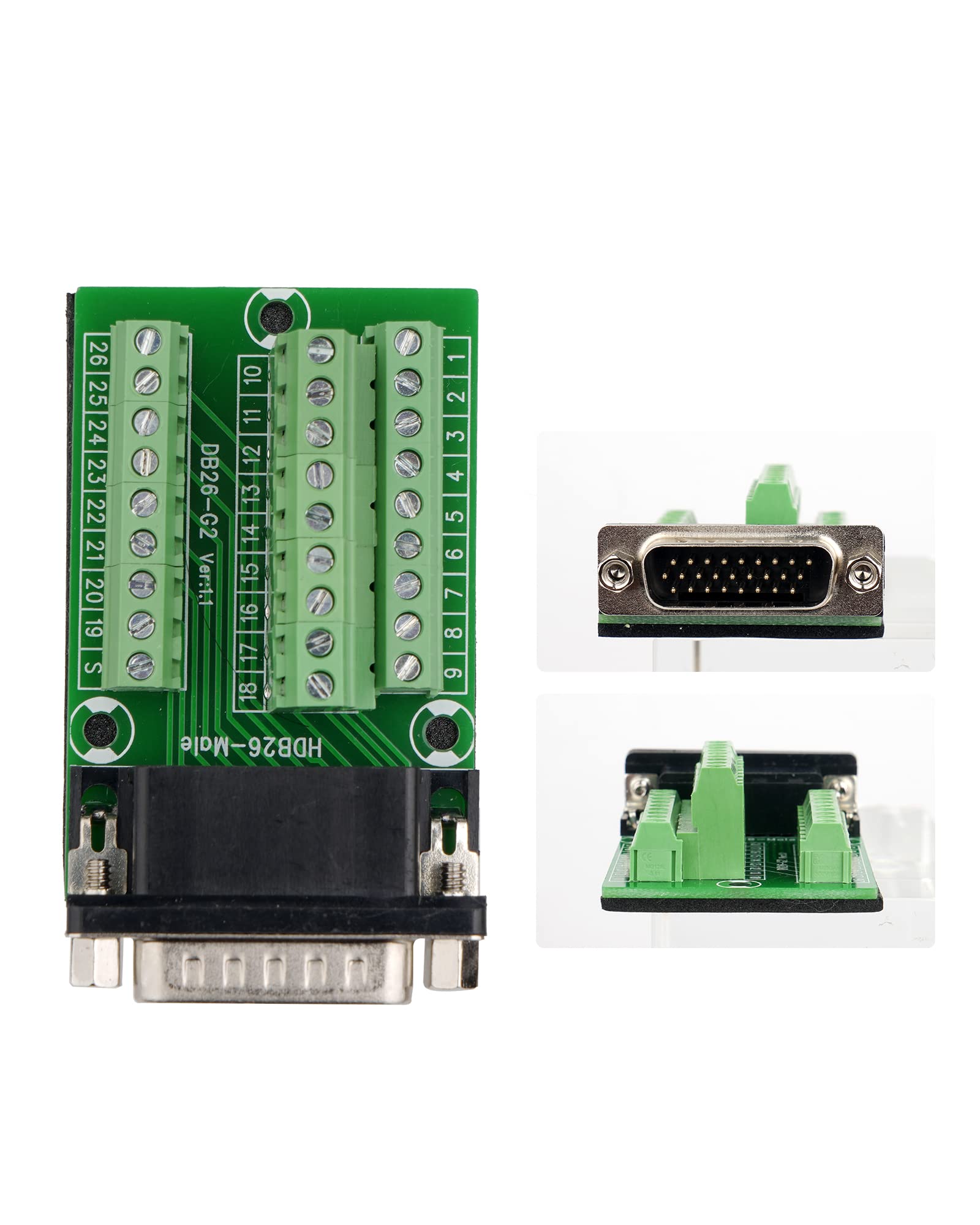 DB26 maschio a morsettiera senza saldatura, RS232 D-SUB seriale a 26 pin, adattatore a morsettiera (spina 1 pezzo)