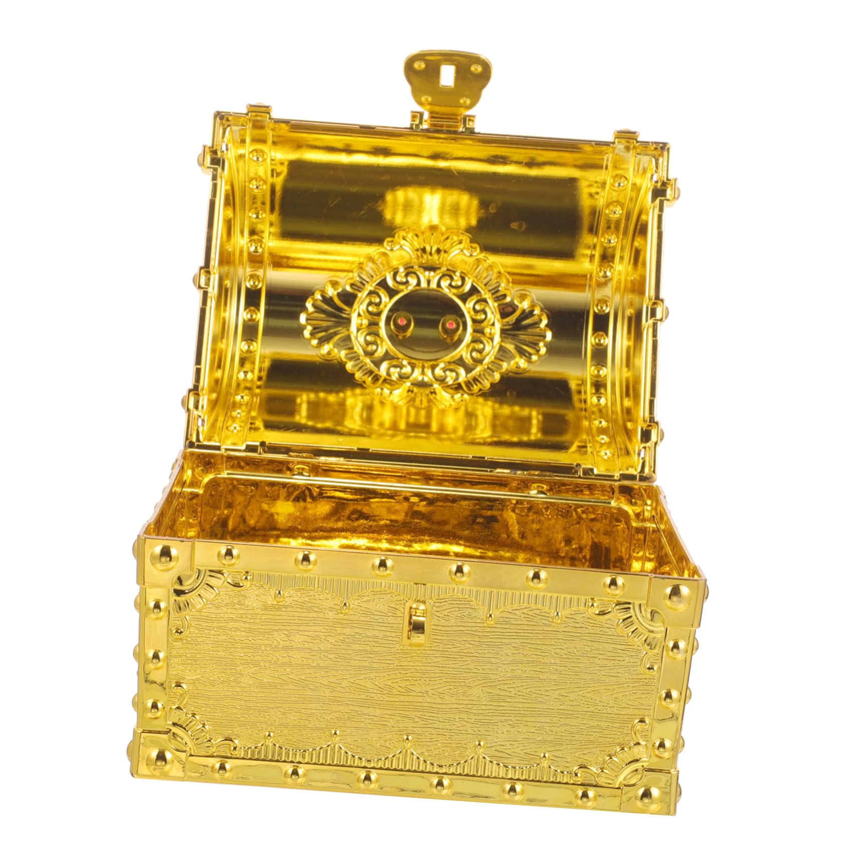 VINTORKY Pirate Decorative Treasure Chest Box Vintage Keepsake Storage with Key Lock for Pirate Parties Unique Antique Design for Home Decor