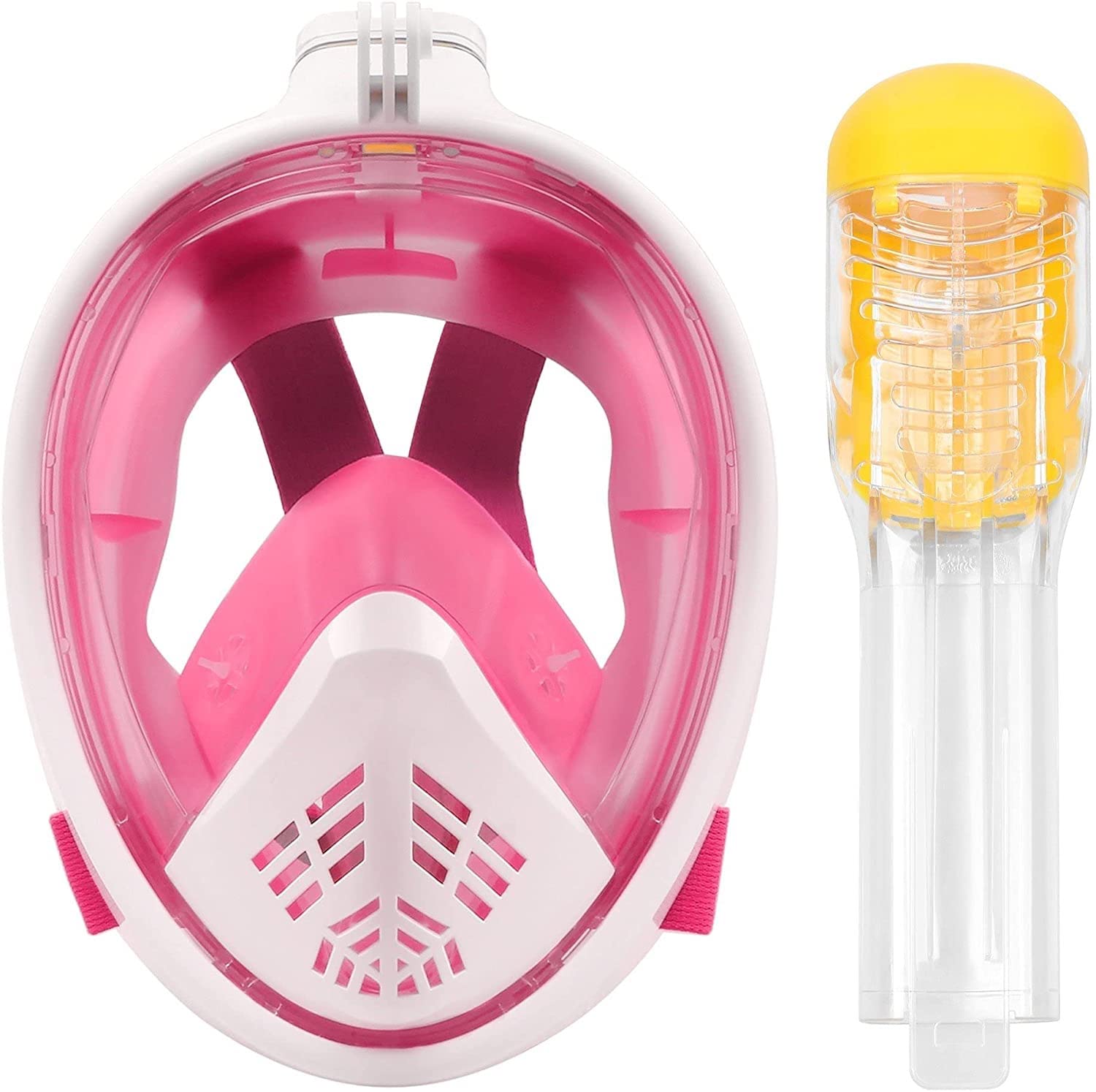 Maschera da Snorkeling per Adulti E Bambini, Antiappannamento, Panoramica A 180°, Ultra Trasparente, Morbida E Confortevole, Regolabile.（Green-S/M）