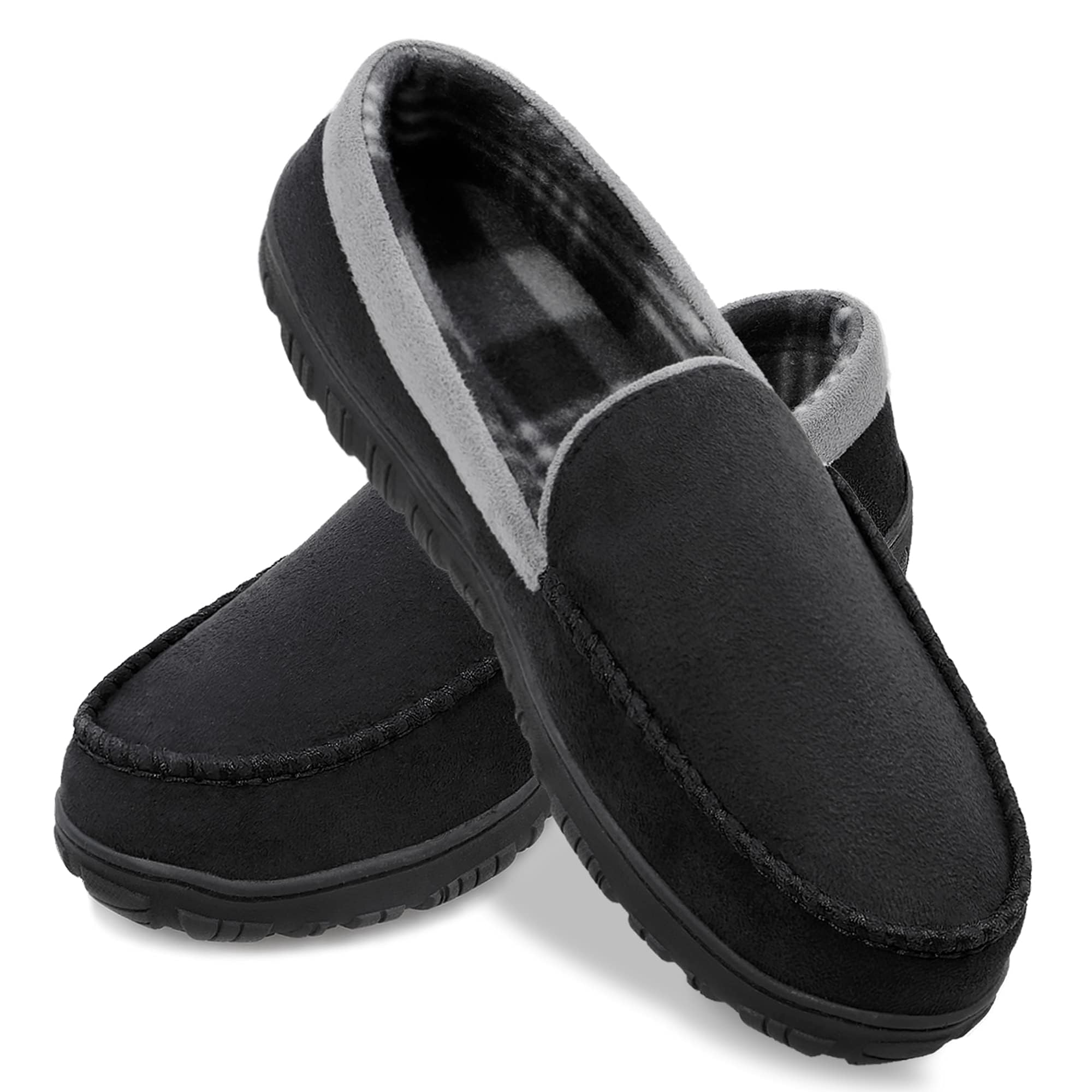 shoeslockerMens Slippers Microsuede Moccasin Memory Foam House Shoes