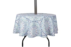 EHouseHome Outdoor and Indoor 60inch Round Table Cover with Umbrella Hole and Zipper