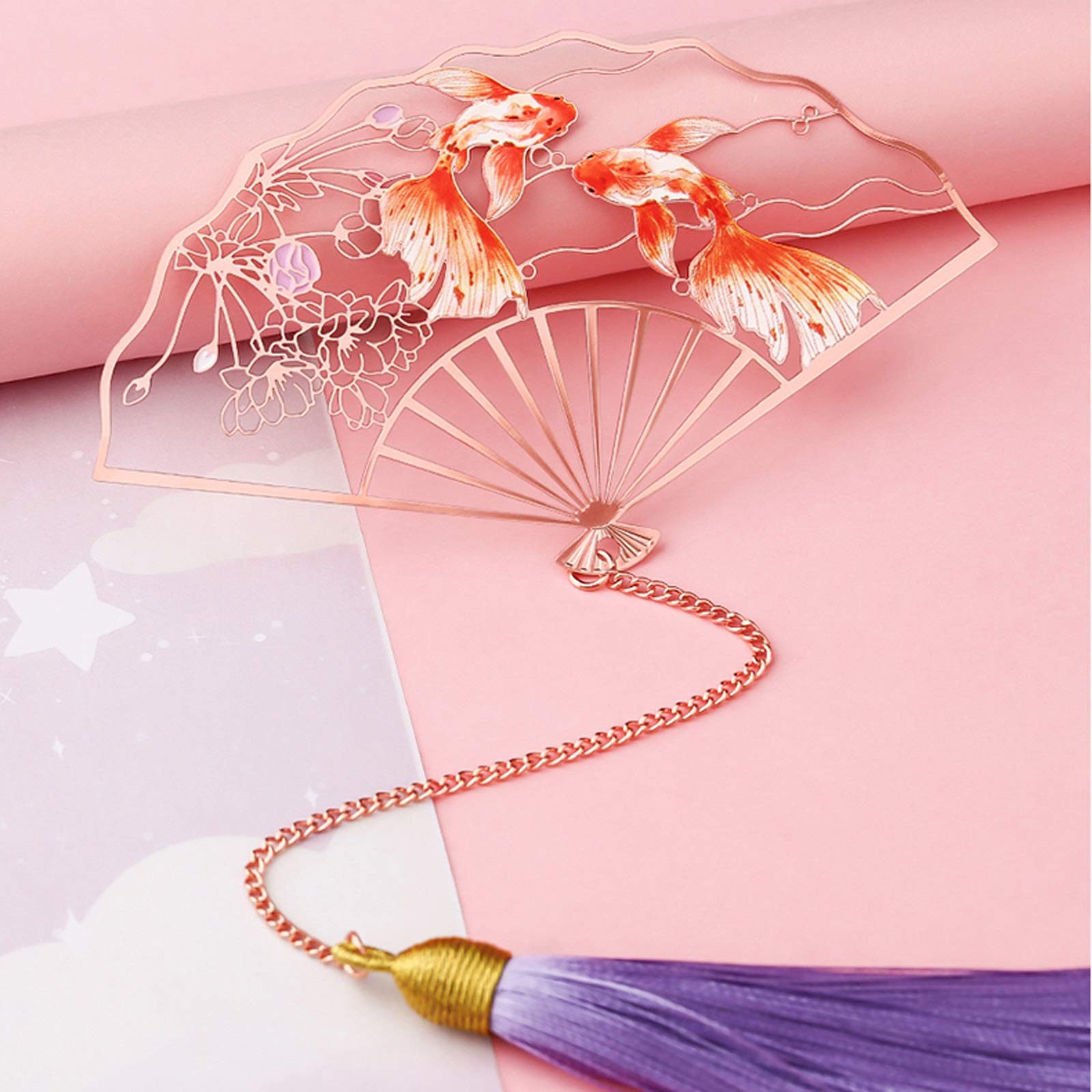 Marque Pages 2 Pack Signets en métal créatif EXQUISITED Signets creusés rétro Classiques, Cadeau Parfait pour Les lecteurs (Pendentif Tassel +) Signets (Color : A)