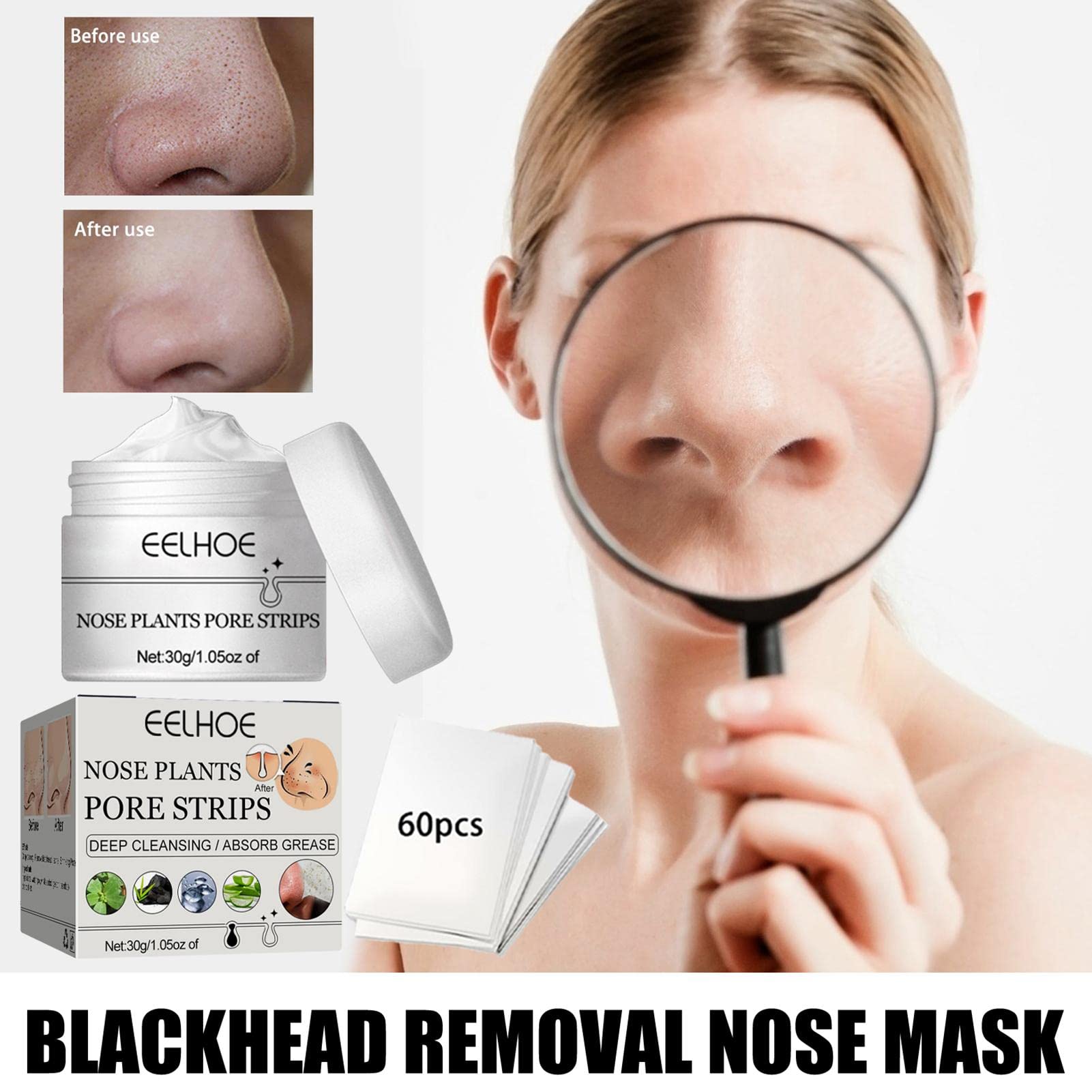 Blackhead Remover Nose Strips Cleansing Blackhead Strips Blackhead Remover Nose  Plants Pore Strips,Nose Strips Blackheads Cleansing Pore Strips Maintain  Moisture Remove Fine Hair,Facial Pore Cleanser : Buy Online at Best Price in