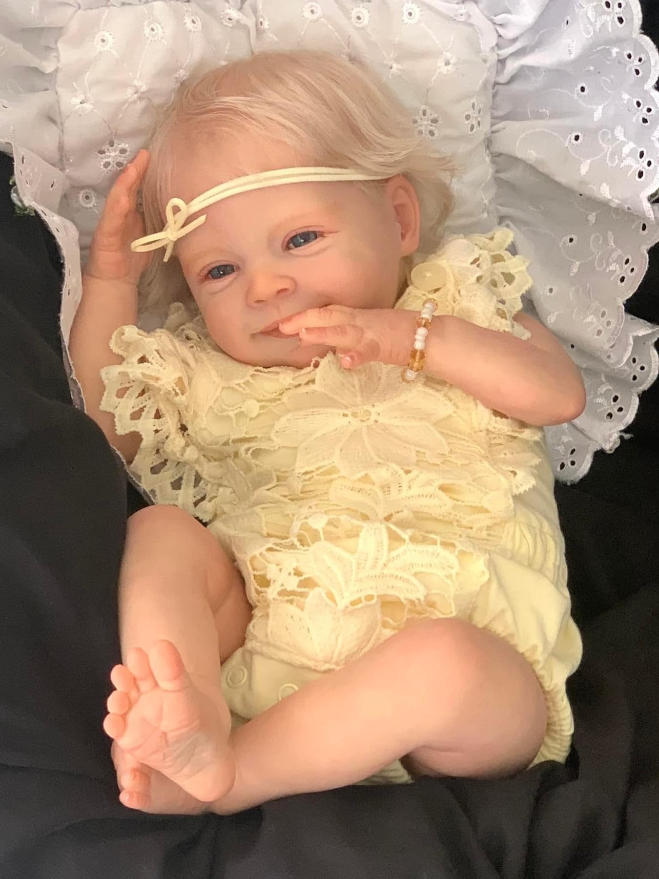 Anano Lifelike Reborn Baby Dolls Charlie - Realistic Reborn Toddler Dolls Soft Cloth Body Handmade Baby Doll with Blonde Hair for Kids Ages 3+