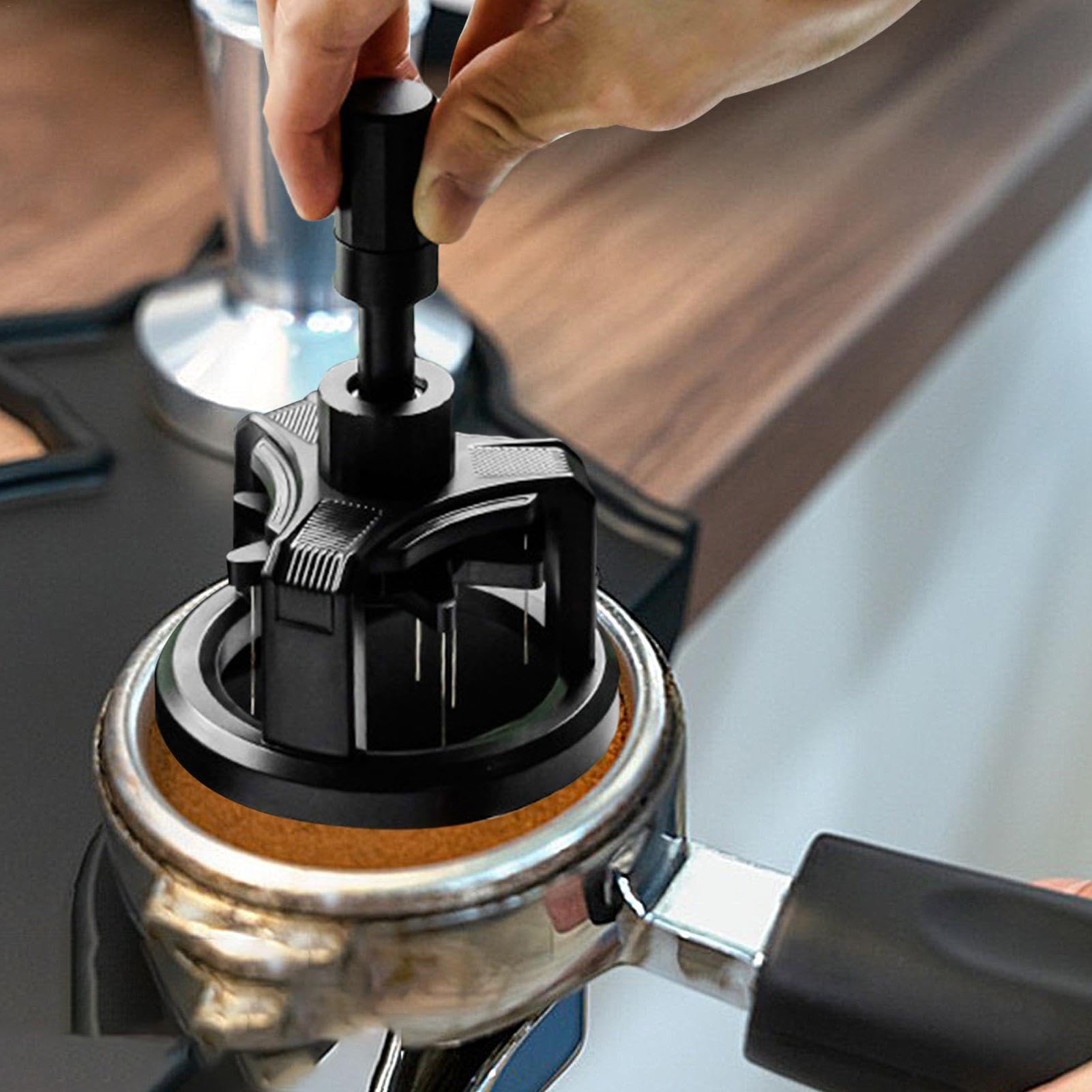 Aguja distribuidora de café | Distribuidor magnético de agujas de | Tamper de mano de metal, herramienta agitadora de café, herramienta de distribución de, distribuidor de