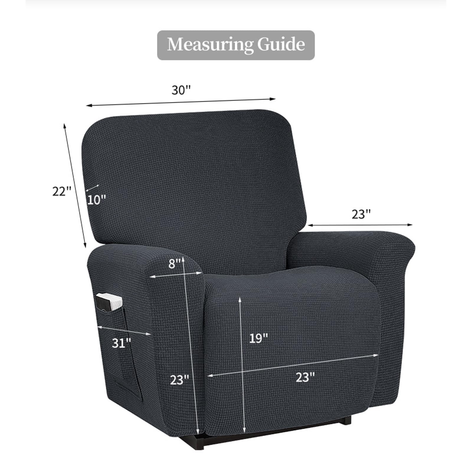 1Sitzer 4 Teiliger Jacquard-Stretch-Bezug für Liegesessel
