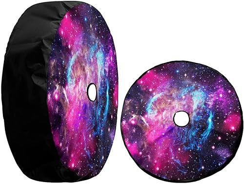 Miniatura 3 de Foruidea Funda para neumático de repuesto Galaxy con orificio de cámara de respaldo, cubierta de neumático para remolque, RV, SUV y muchos