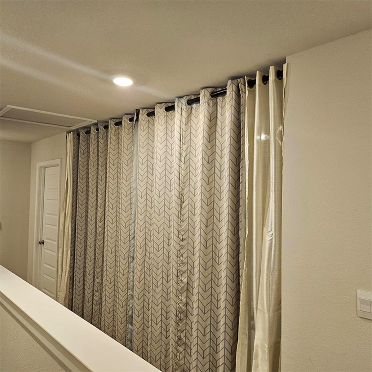 Bastoni per Tende a Pressione 40-500cm, Asta per Tenda Doccia in Acciaio Inossidabile per Bagno cucina e divisorio, Bastone per tenda da doccia estensibile senza trapano(Bianco,410-500cm)