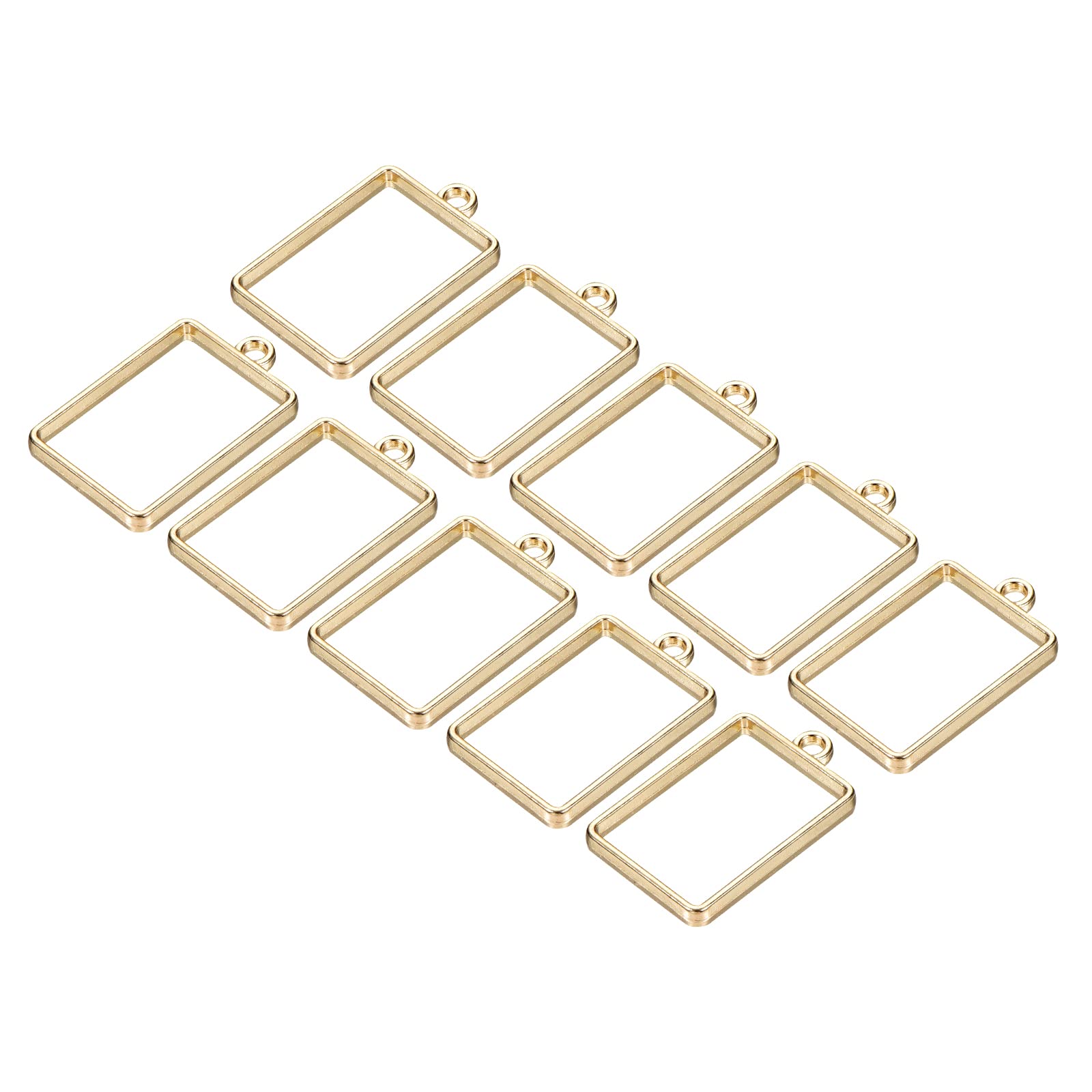 M METERXITY 10 Pack Open Bezels for Resin, Hollow Frames Alloy Rectangle Shaped