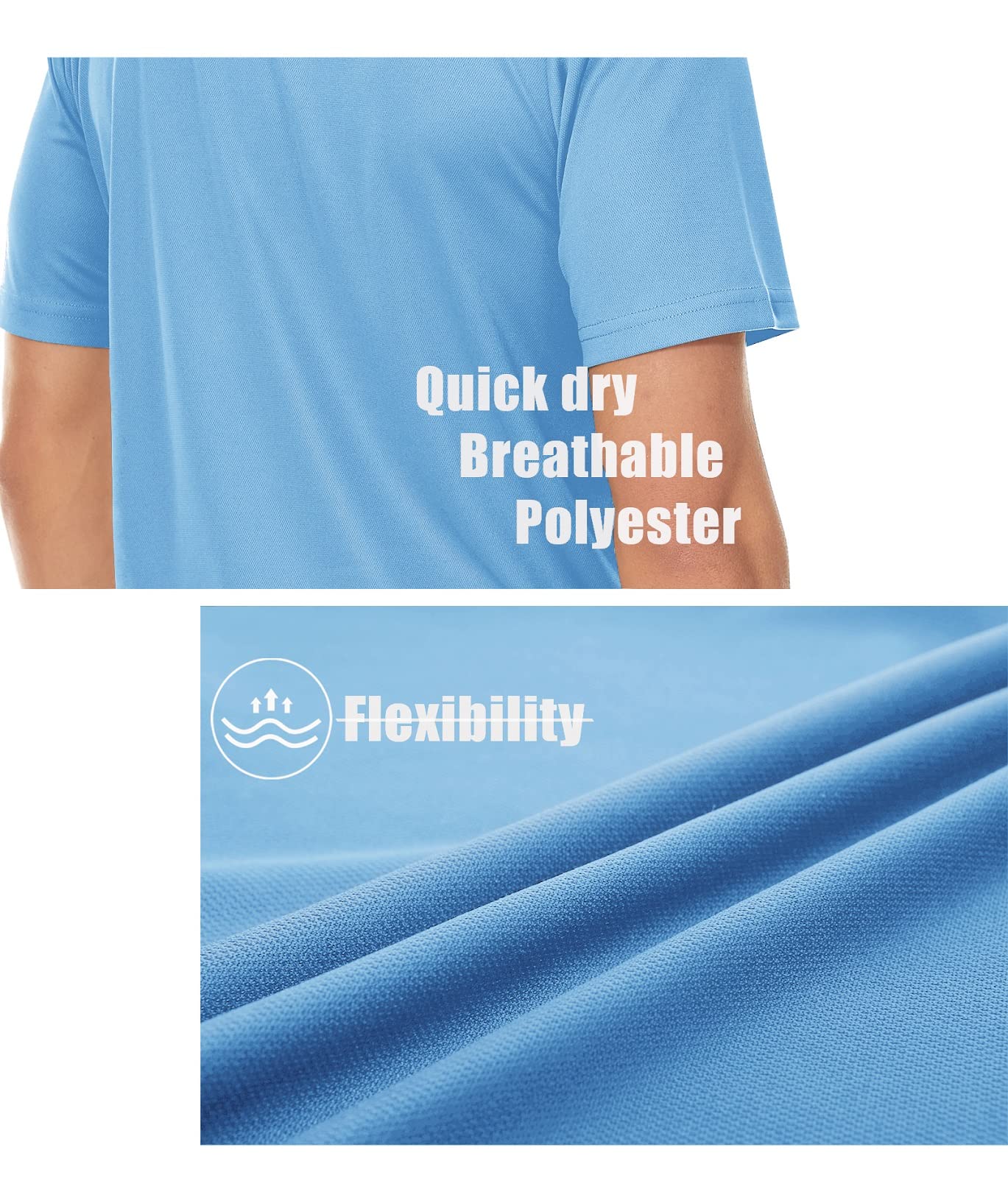 KEFITEVD Polo à Manches Courtes à Séchage Rapide pour Hommes T-Shirt de Golf Décontracté Régulier pour Hommes avec Boutons