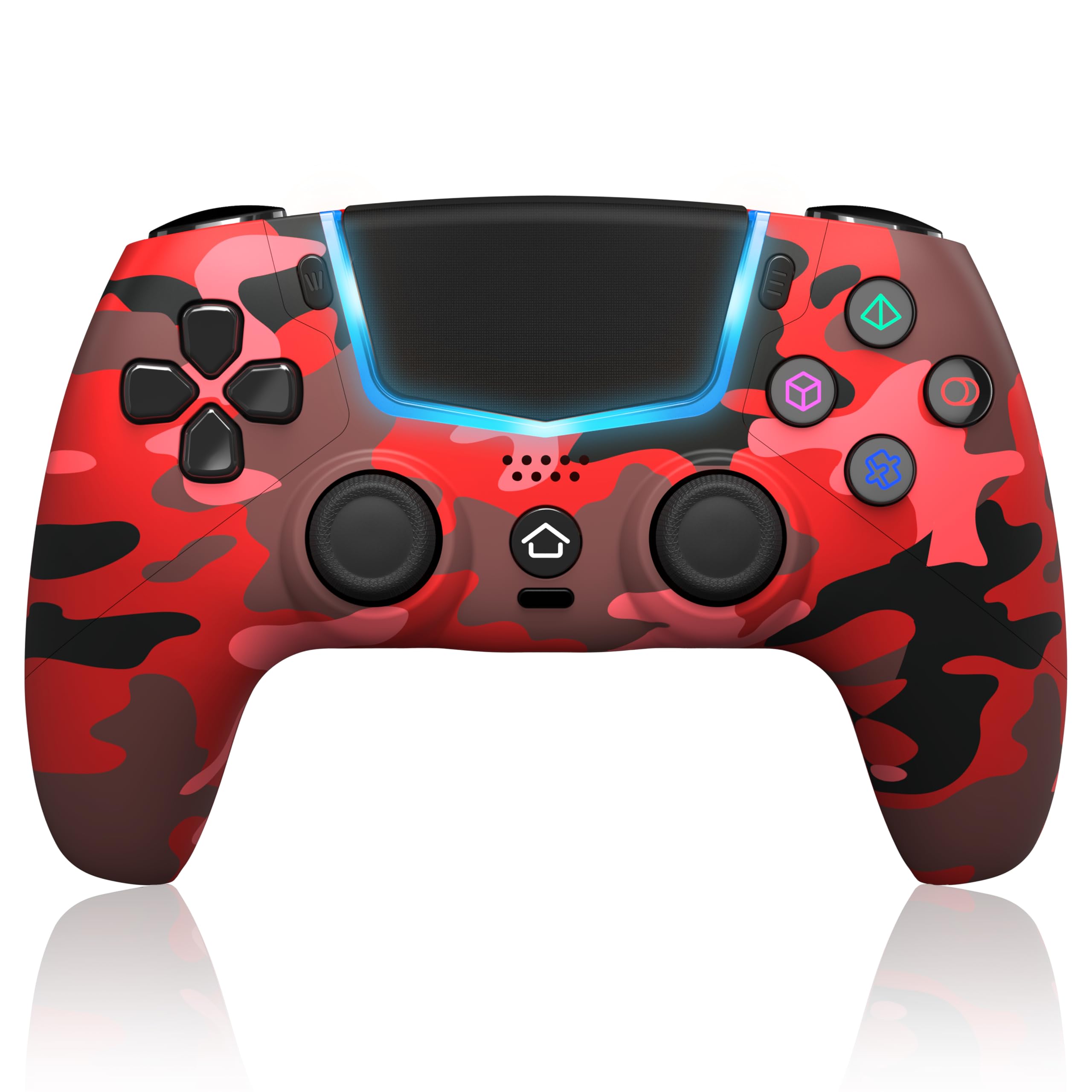 ancihdgm Wireless Controller Kompatibel mit PS-5/Pro/Slim/PC,Ersetzt den PS-5 Controller unterstützt Hall-Effekt-Joysticks/Hall-Triggern/6-Achsen-Gyros/Dual Vibration/Turbo,Rot