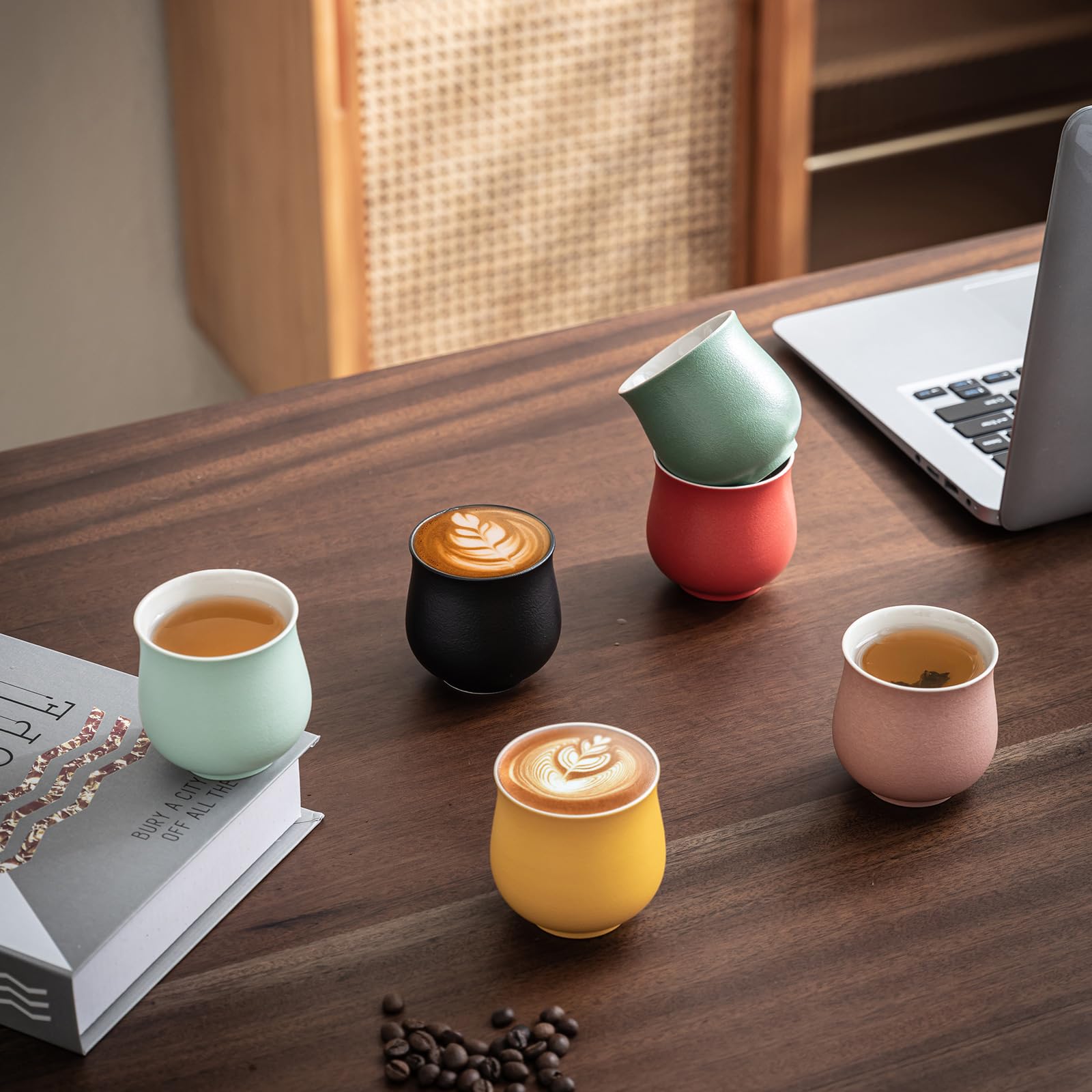 Amazon.com | Dicmracy 4-Oz Ceramic Espresso Cups Set - Multi-Color,  Handle-Free Design for Home & Cafe | Dishwasher-Safe Stoneware Cups  (yellow, 2): Espresso Cups