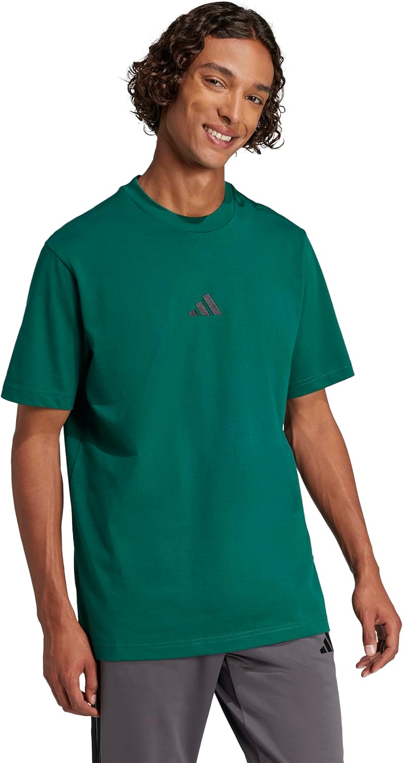 Adidas Mens Essentials Small Logo Single Jersey T-Shirt - Image 2