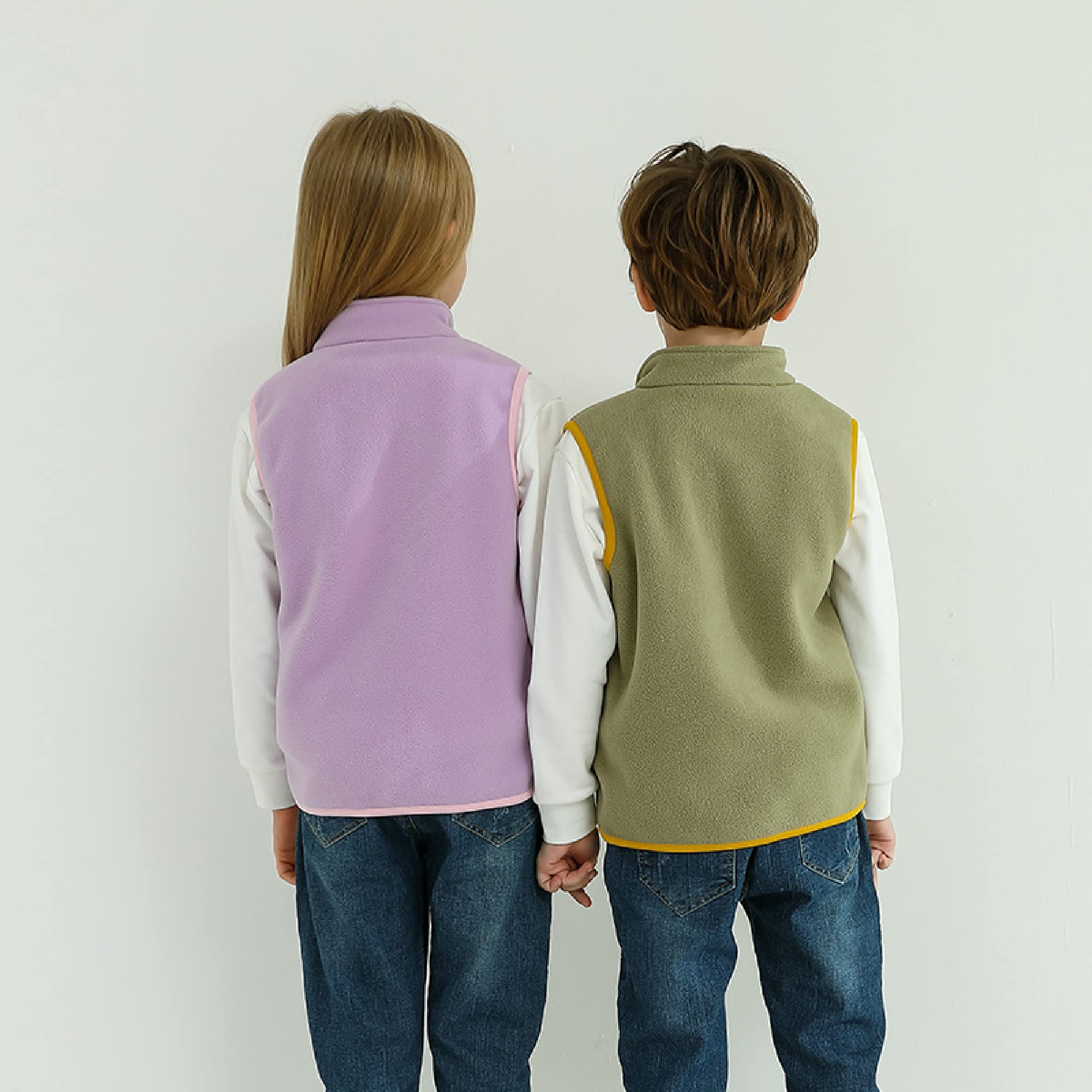 Chaleco de Forro Polar para Niños Otoño Invierno Abrigo de Cálido Niños Niñas Sin Mangas Cremallera Chaqueta