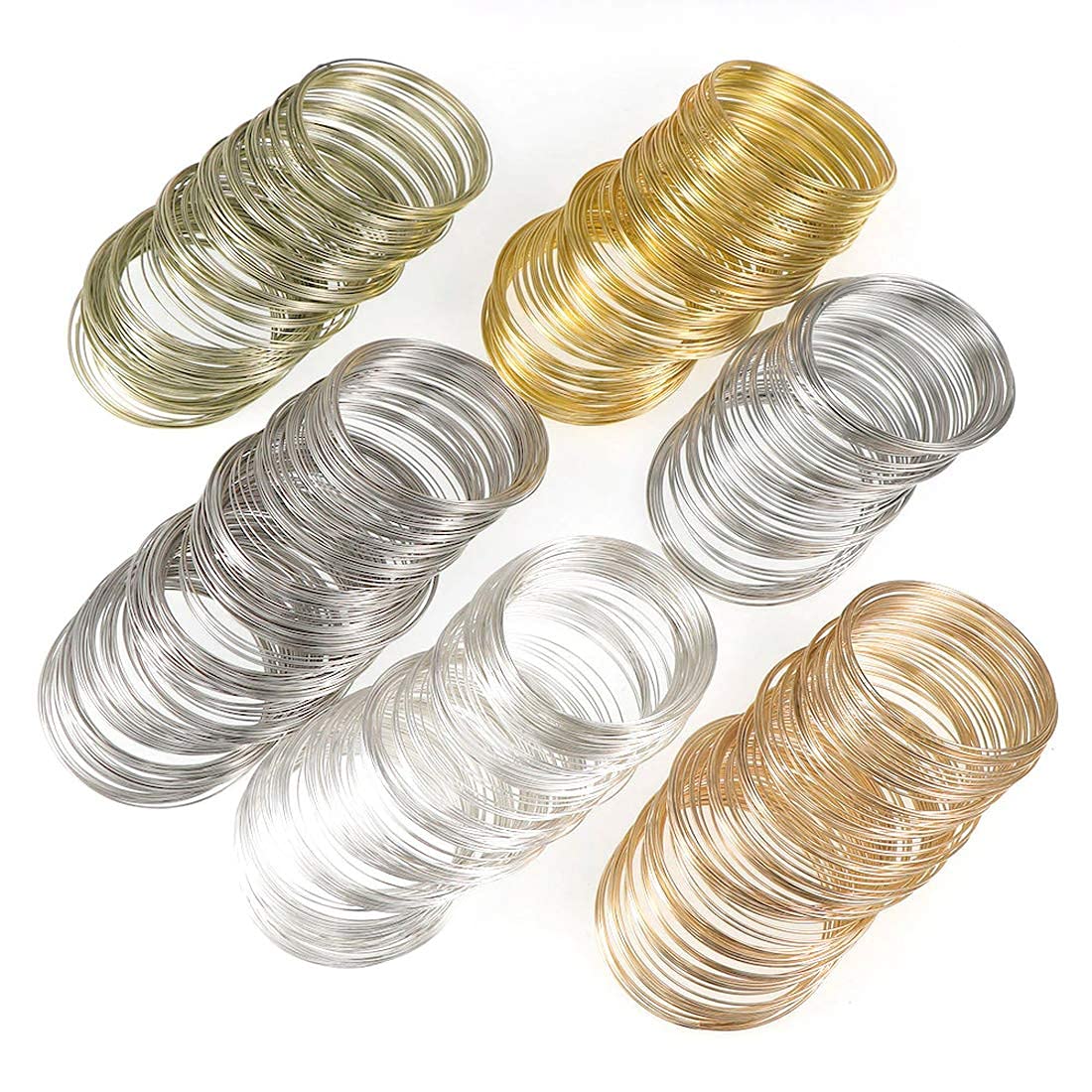 DIY Crafts Pack Of 10 Loop, Nickel Silver, Loops Silver Gold Bronze Memory Beading Steel Wire For DIY Jewelry Findings Multi-La(Pack Of 10 Loop, Nickel Silver)-image-35