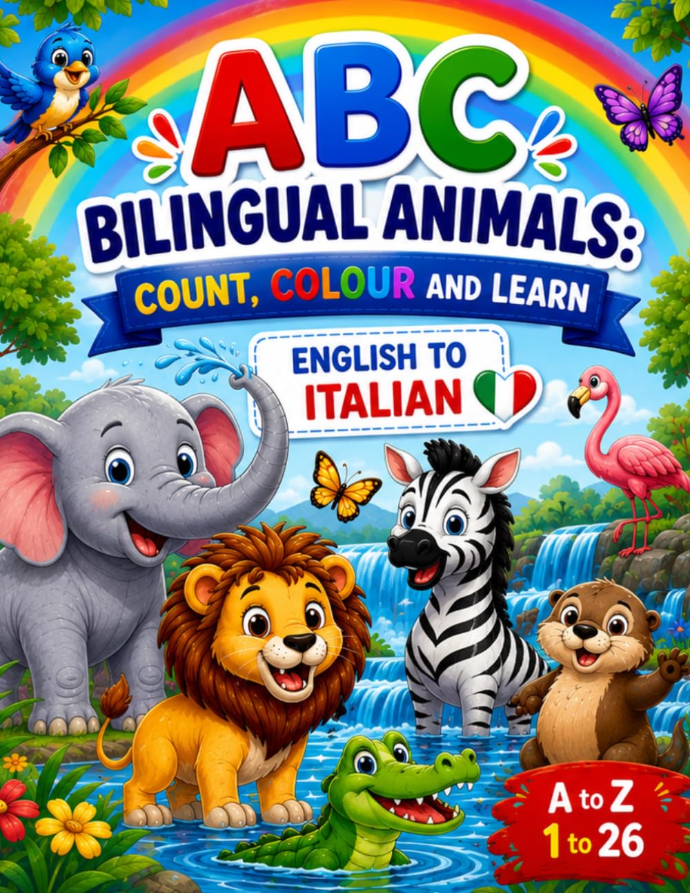 ABC Bilingual Animals: Count, Colour and Learn: English to Italian