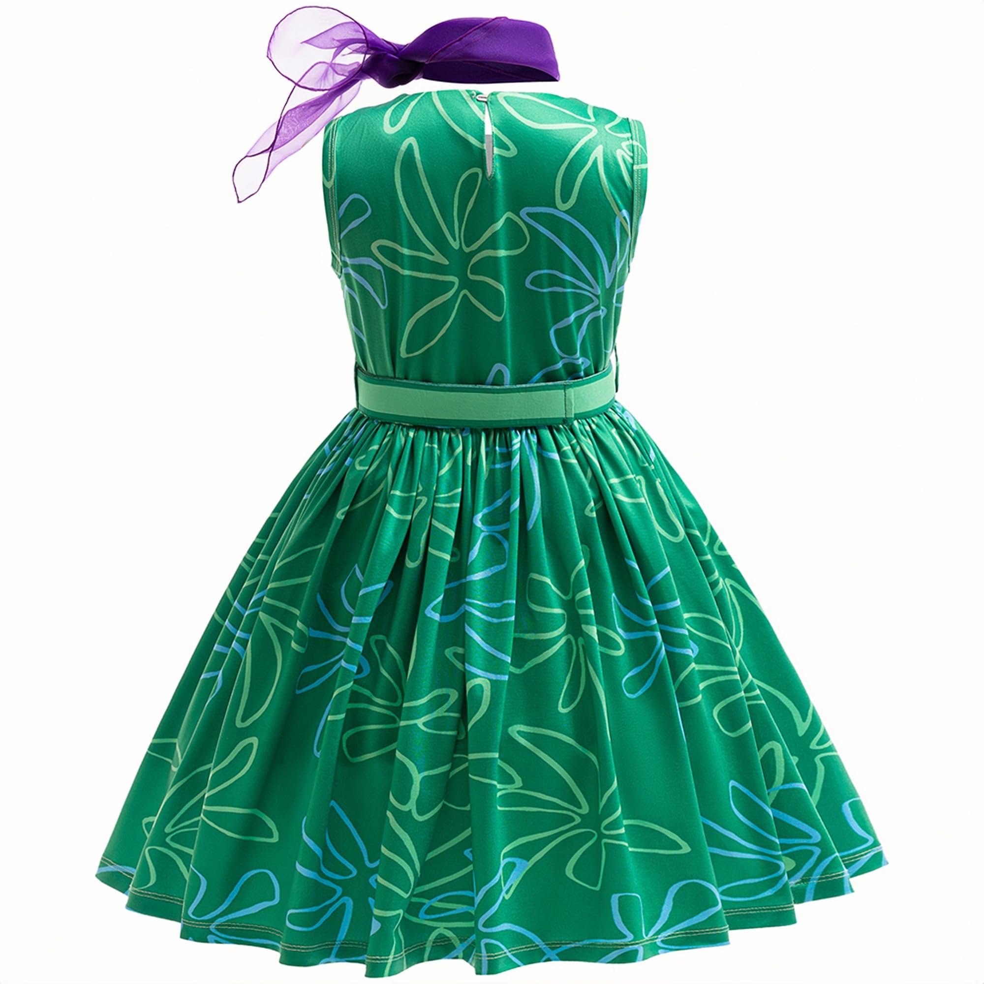 keaiyouhuo Ragazze Disgusto Principessa Vestito Gioia Costume Bambini Cosplay Vestire Halloween Compleanno Natale Abiti con Parrucca