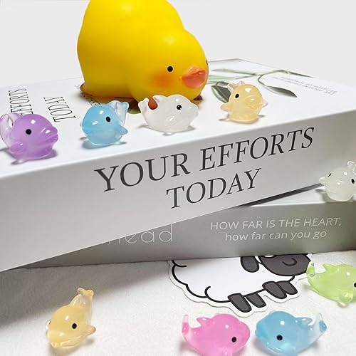 Miniatura 4 de 35 piezas de mini delfín de resina luminoso pequeño delfín plantas en maceta DIY delfín miniatura que brilla en la oscuridad, decoración de jardín