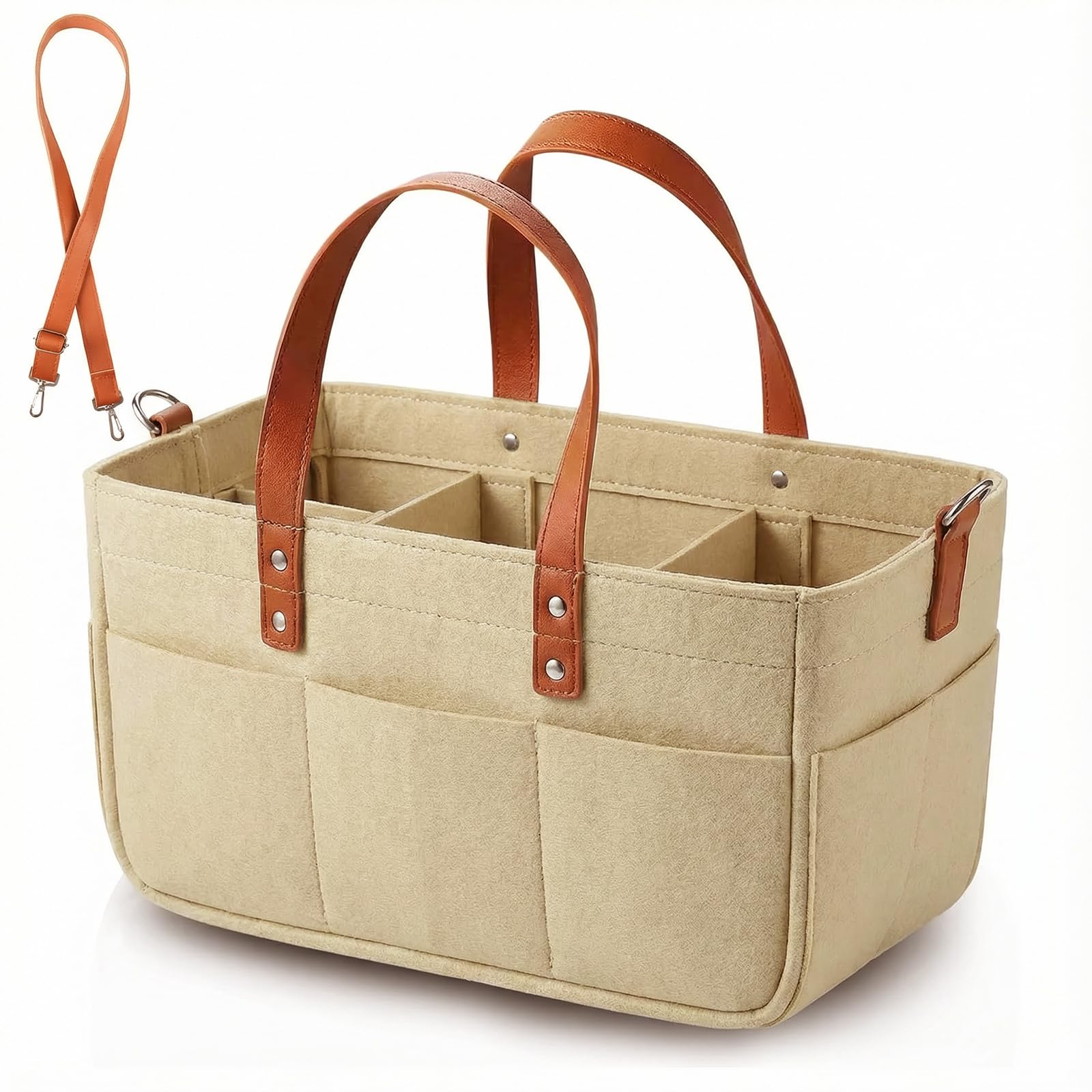 Anhow Filztasche Einkaufstasche mit Fächern