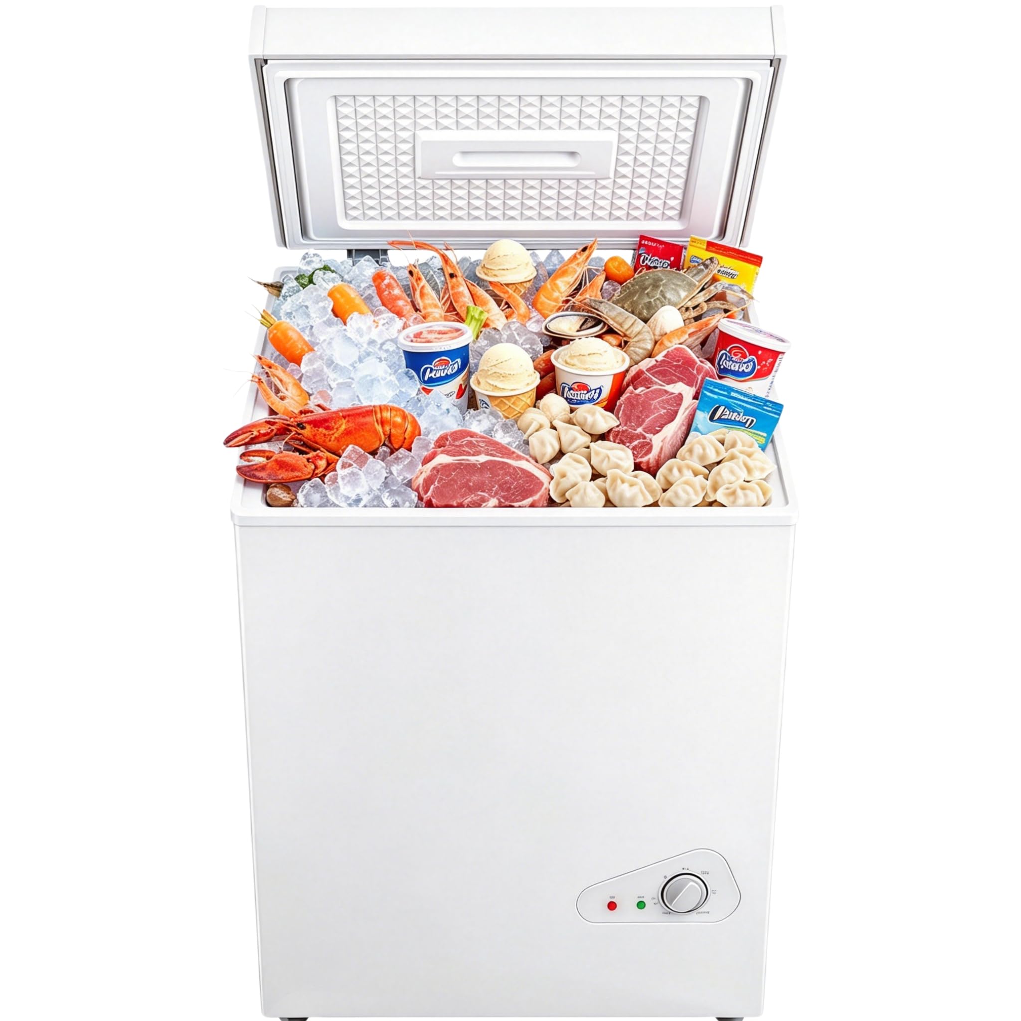 Casanta 2.54 Cu.Ft Compact Chest Freezer, Convertible Mini Deep Freezer and Refrigerator with Removable Basket, Small Freestanding Top Door Ice Box for Home, Garage, Apartment, Office, Glacier White | Fridge.com