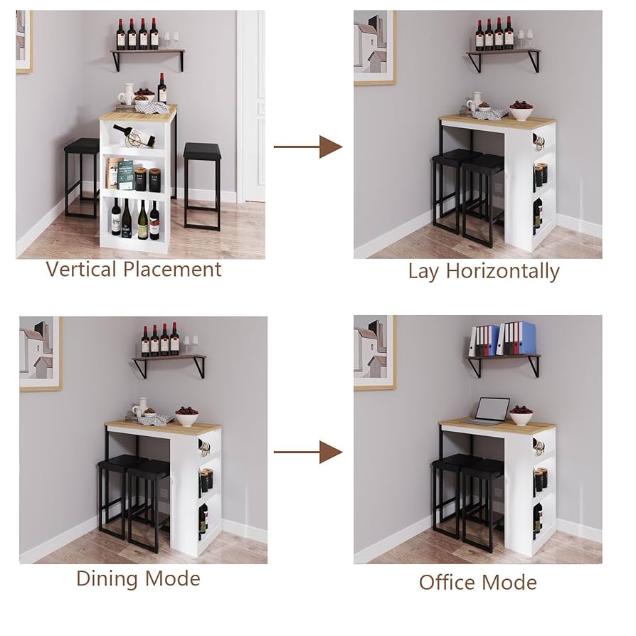 Amazon.co.jp: Gyger ダイニングテーブル3点 収納棚3点 バー