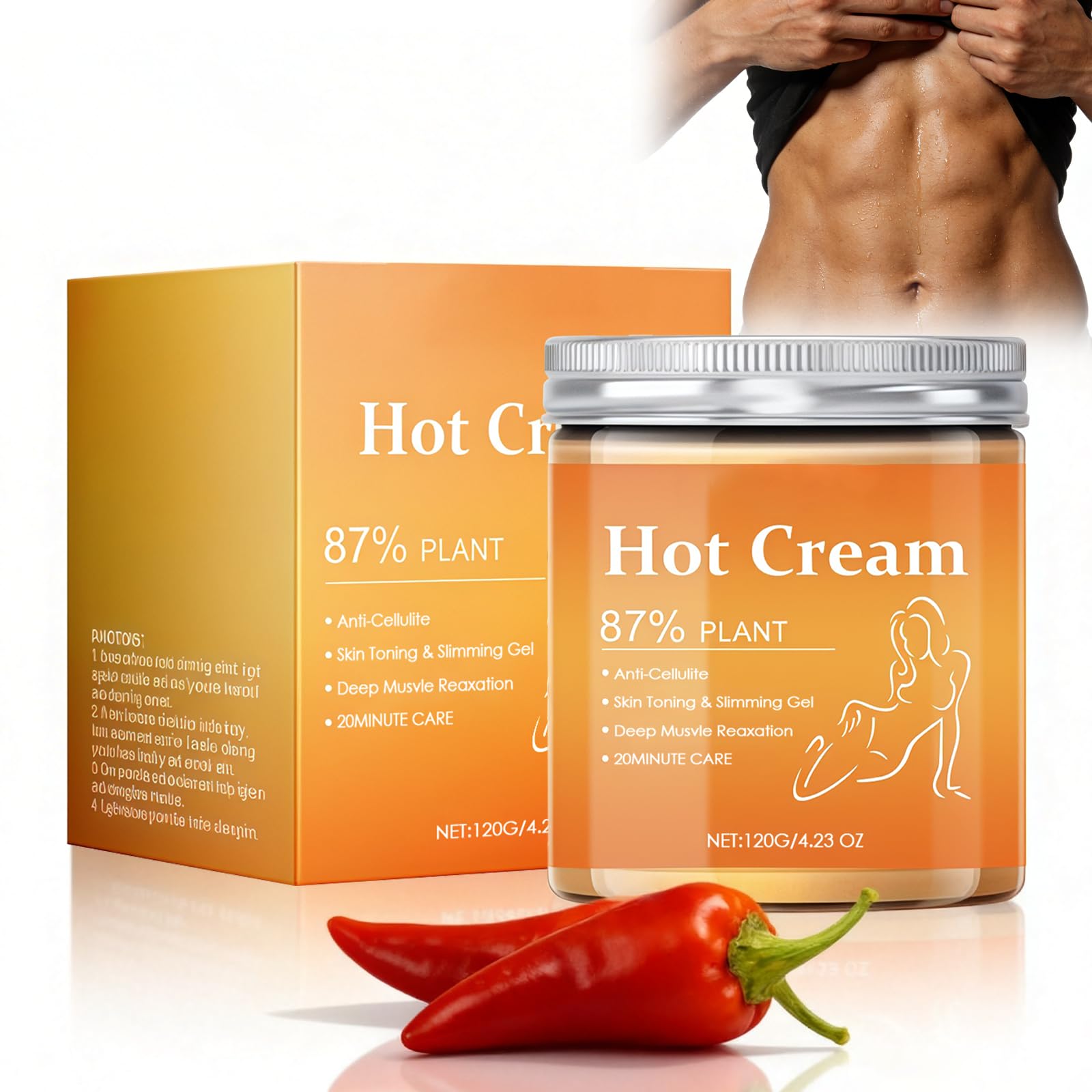 250g Crema Calor Intensa – Crema Anticelulítica Natural para Vientre, Piernas, Glúteos y Brazos – Crema Reafirmante Hidratante para Piel Firme y Tonsurada — view 10