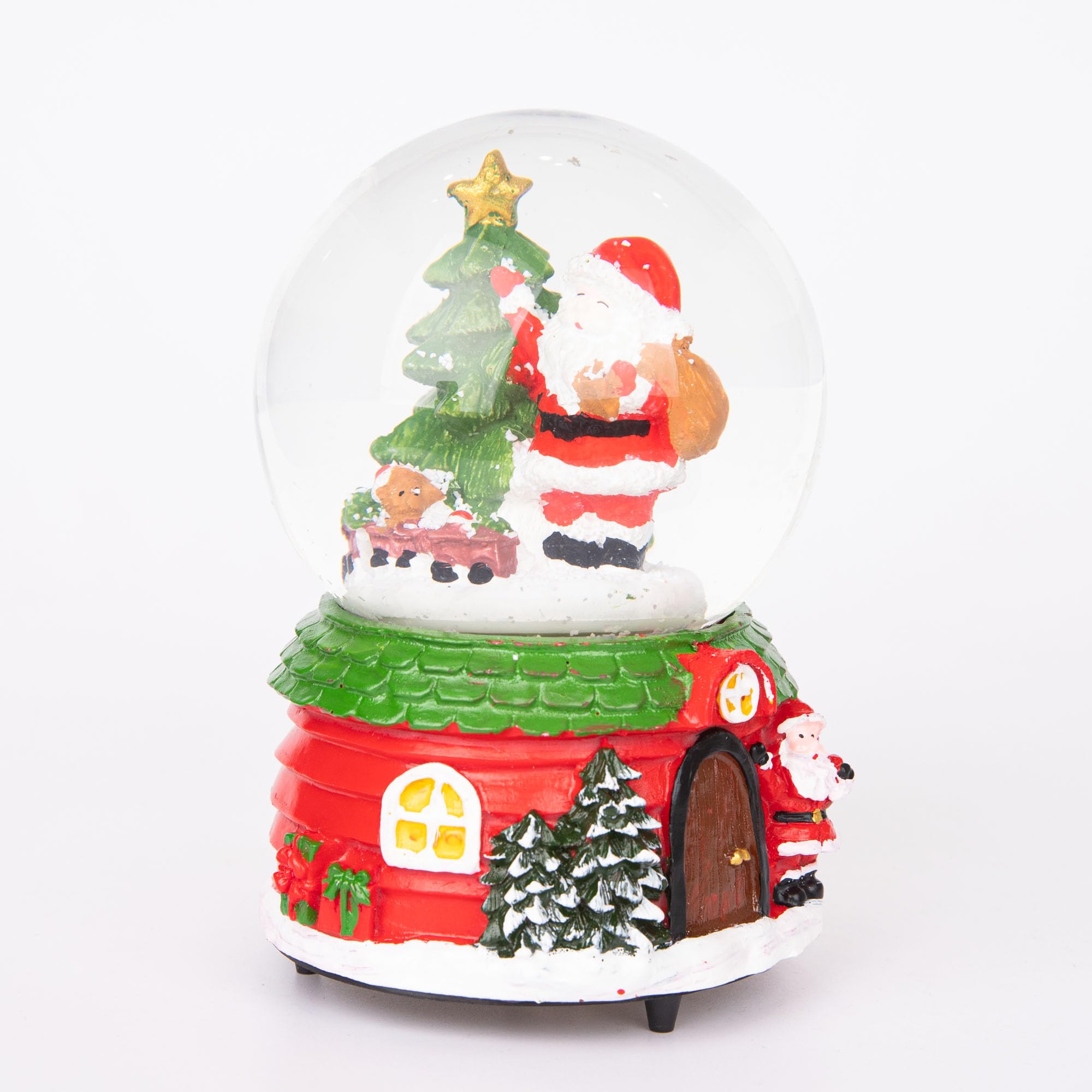 Shatchi Santa Scene Musical Snowglobe