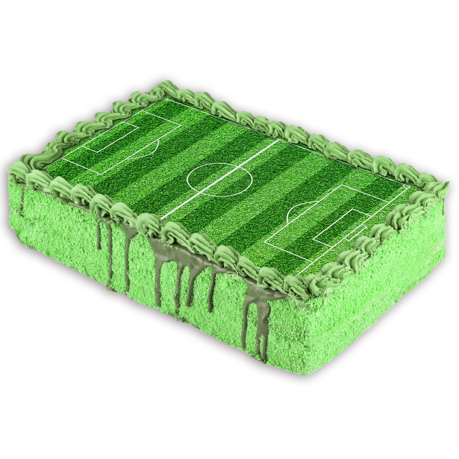 dekora – Jadalny arkusz Boisko Piłkarskie A5 14,8 x 21 cm | Dekoracja tortów i ciast | Bez dodatku cukru | Bez glutenu | Odpowiedni dla wegetarian