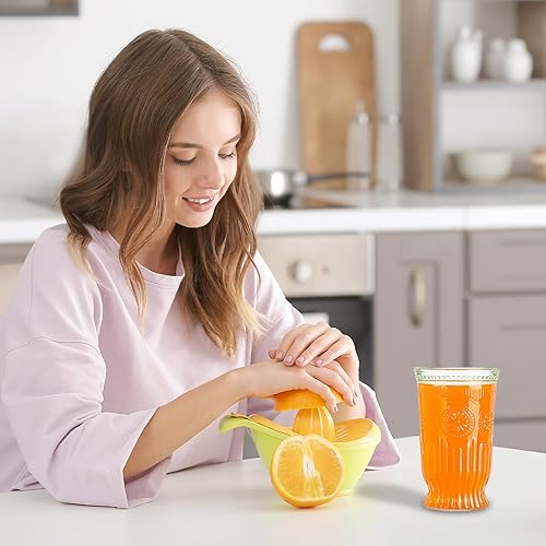 Miniatura 7 de Vasos para beber vintage, 12 vasos altos con diseño en relieve, vasos de vidrio de 16 onzas, vaso de vidrio de agua alto, taza de mojito, copa de