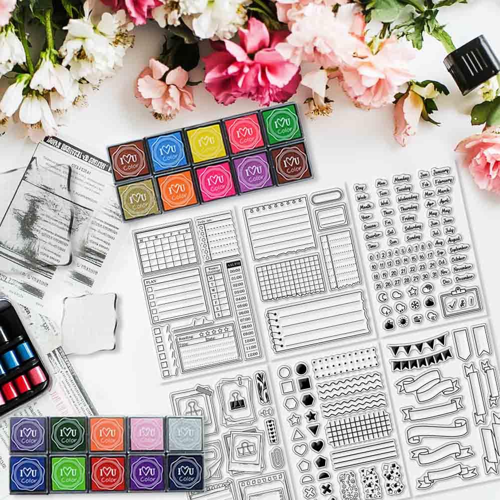 29 Pcs Journal Stamps - Card Making & Scrapbooking -4