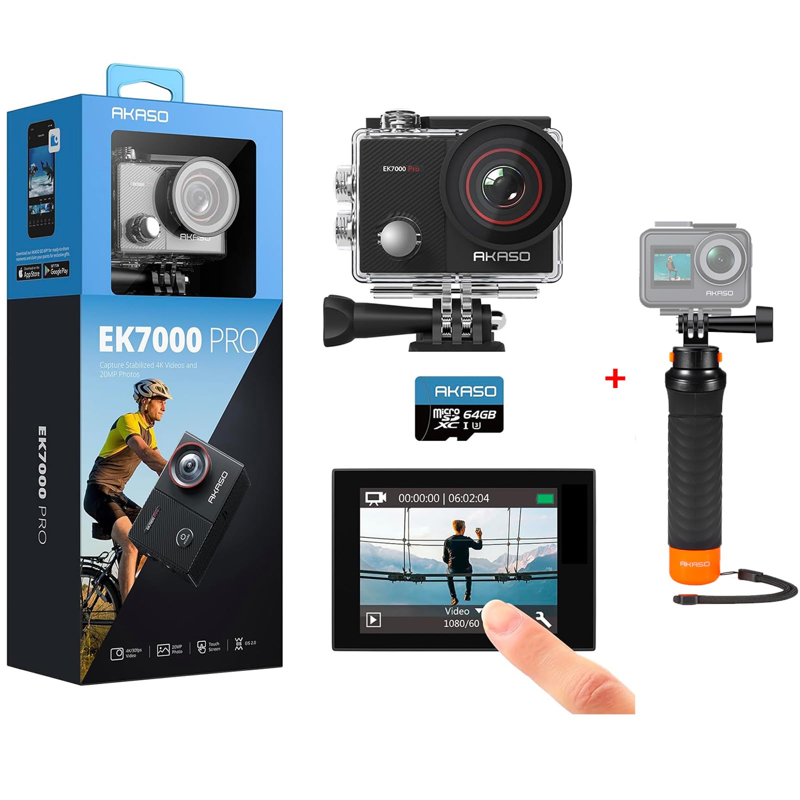 Amazon.com : AKASO EK7000 Pro Action Camera with 64GB U3 SD Card