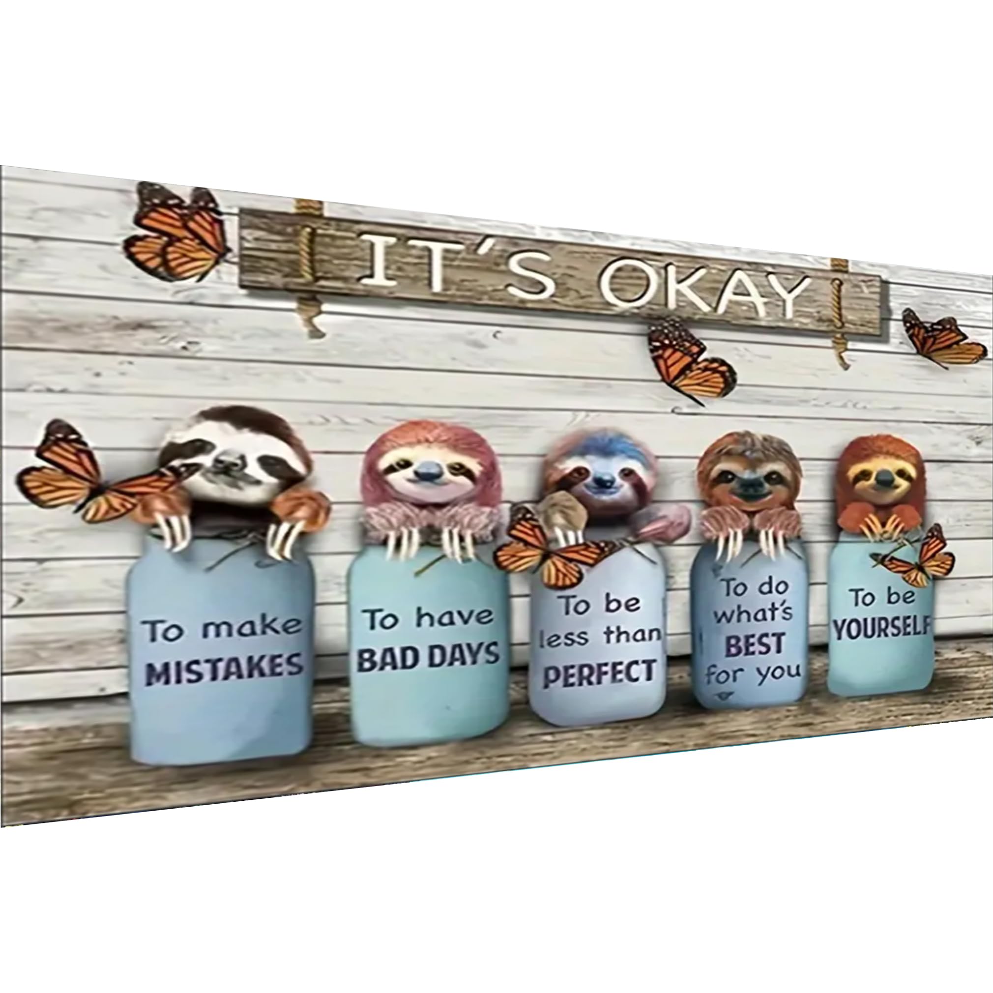 BOHADIY Inspirational Diamond Painting Kits for Adults 5D Diamond Art Kits for Adults, Sloth Large Size 16x27.5 Inch DIY Full Drill Paintings with
