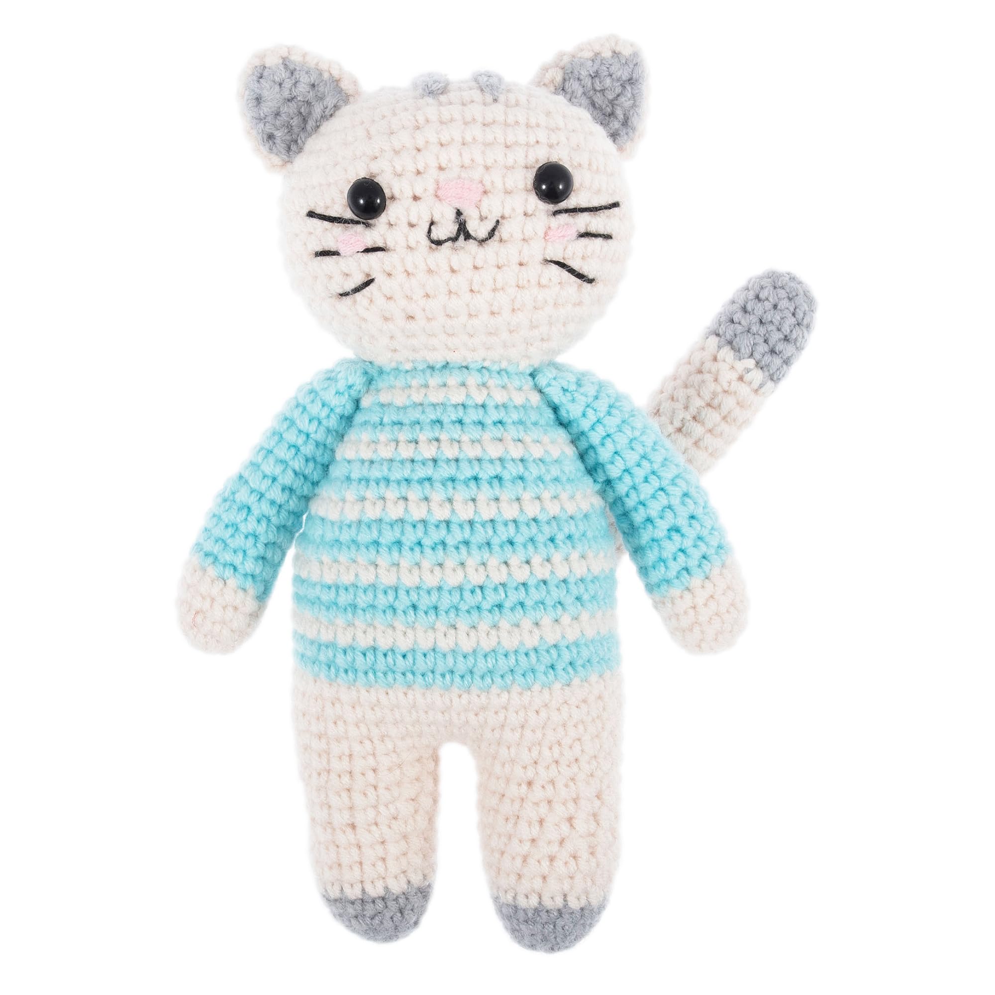Trimits Amigurumi Crochet Cat Kit (9 x 12 x 19cm) - with Yarn, Crochet Hook, Stitch Markers, Needle, Eyes, Filling and Instructions - Create This Fun Character.