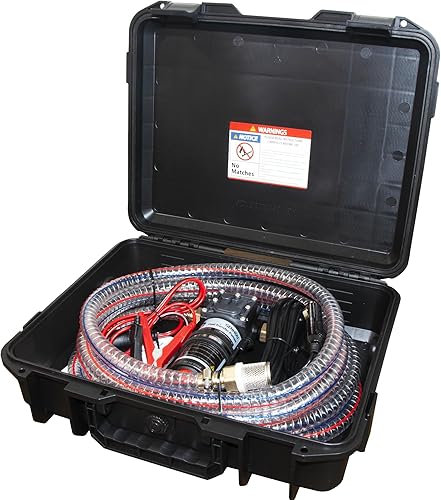 Miniatura 1 de Bomba de transferencia de combustible de 12 V 75 W, mueve hasta 120 galones de gas o diésel por hora, con tubo de combustible de alta elasticidad y