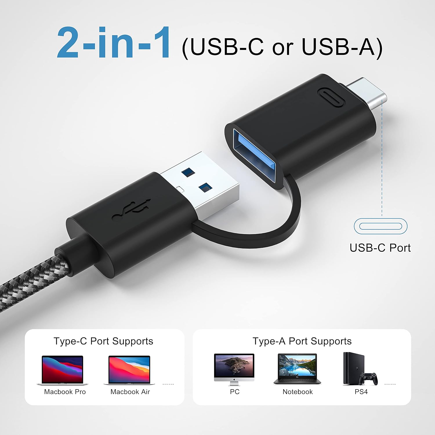 XQD Card Reader Adapter, BYEASY Aluminum USB 3.0 XQD Memory Card Reader/Writer via USB 3.1 and USB C Ports with Braided Cable for Sony G/M Series, Nikon, Lexar Professional XQD Card