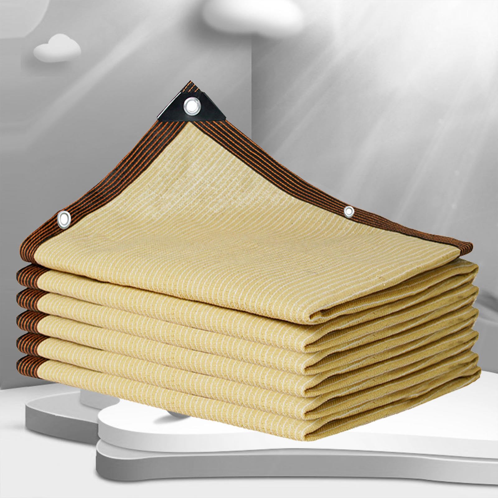 Auvent de jardin beige 2x4m idéal pour ombrager la terrasse lors des repas d'été
