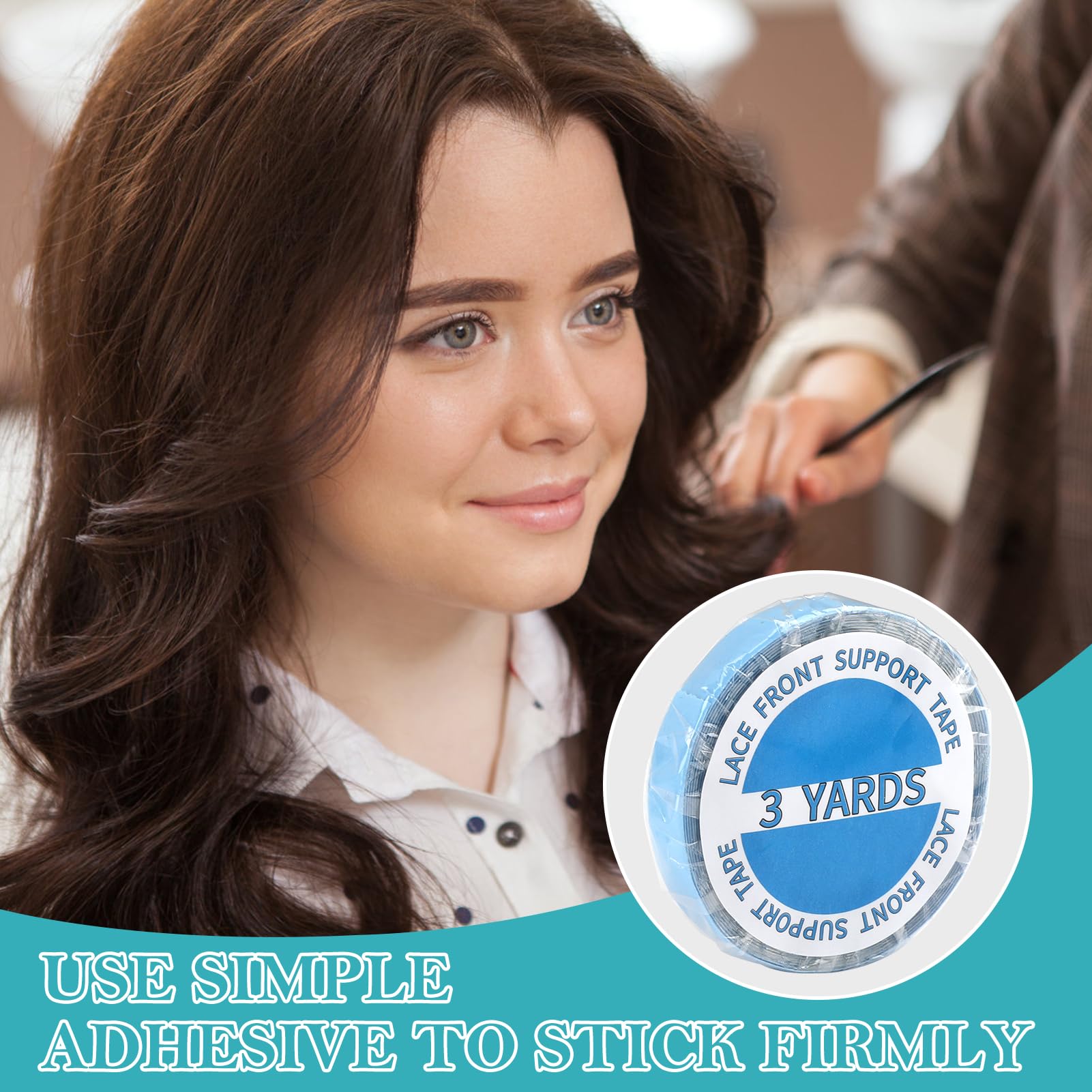 Cinta Adhesiva de Doble Cara Super Fuerte para Pelucas y Extensiones de Cabello, Encaje Frontal, Resistente al Agua, 1 cm x 3 Yardas, Ideal para Pelucas, Toupees y Extensiones de Cabello Humano