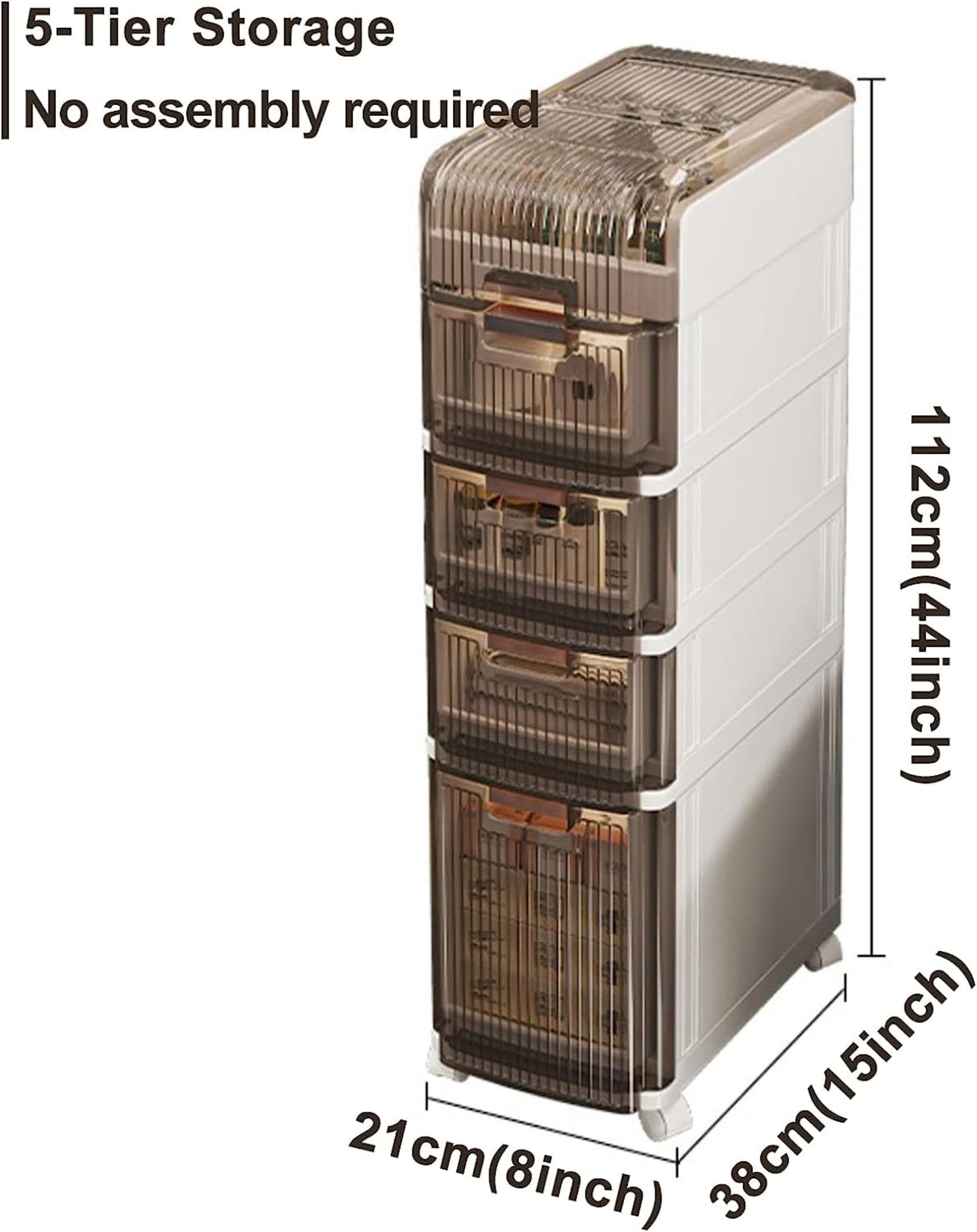 Gabinete de piso para baño con cajones de almacenamiento apilables, carrito con cajones de almacenamiento estrechos de 3/4/5 niveles para baño, unidad de almacenamiento v