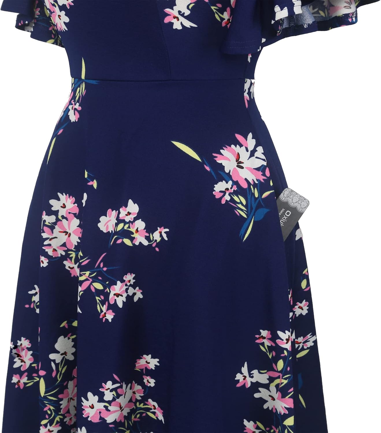 oxiuly Wedding Church Vintage Cocktail Dresses with Pockets Summer Casual Floral Dress for Women Flare376 - Image 4