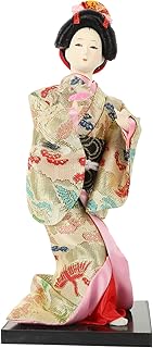 SEWACC Boneca Gueixa Enfeites Bonecas De Madeira Decoração Japonesa Para Casa Brinquedos De Flores Bonecas Vintage Boneca Gueixa Artesanal Boneca Gueixa Estátua De Mesa Japonesa Boneca