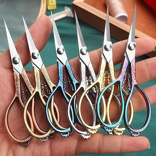 Miniatura 4 de Tijeras pequeñas de bordado de 4.4 pulgadas, puntas resistentes y afiladas de acero inoxidable, tijeras de costura, tijeras para manualidades,