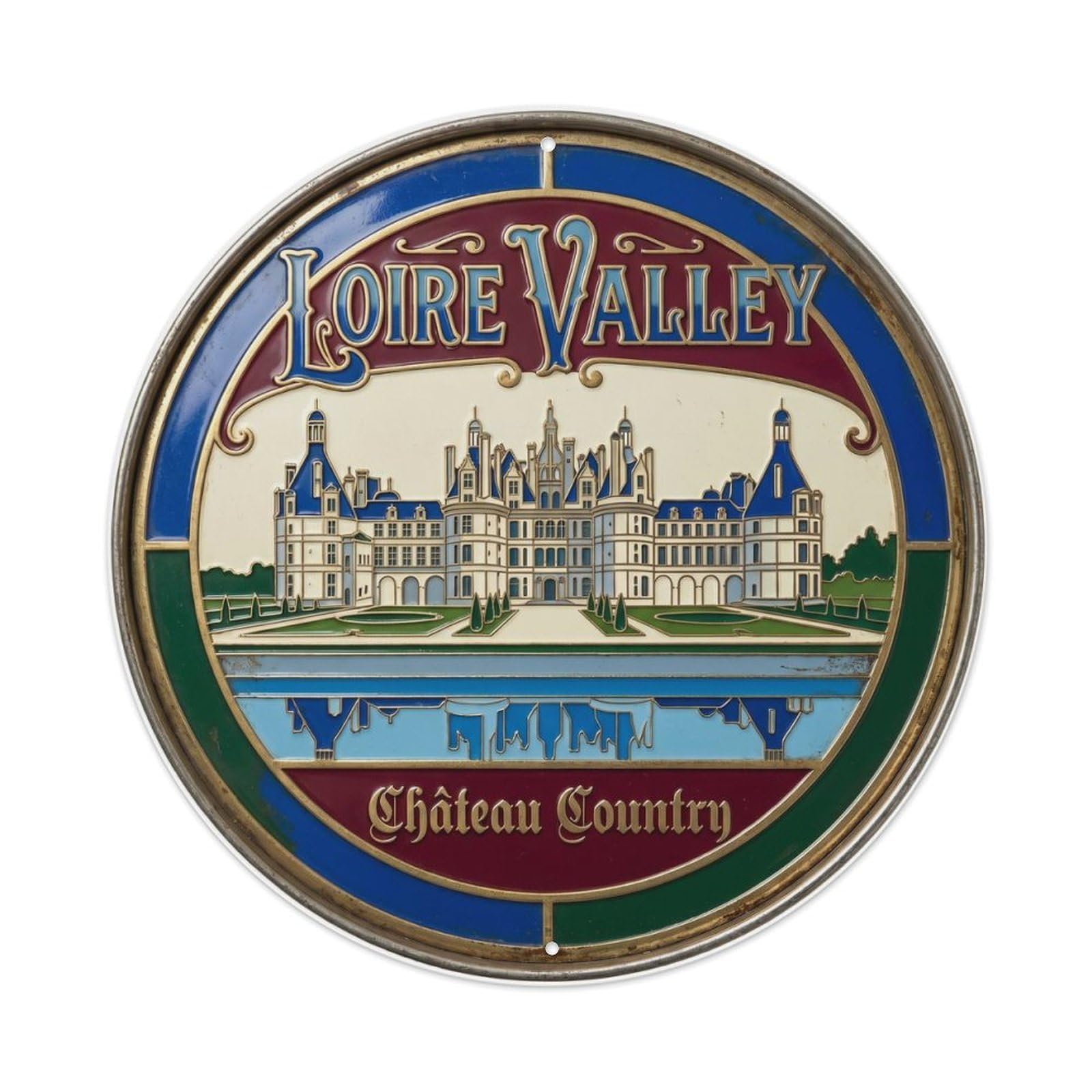 Vintage Travel Historic Castle France Landmark Metal Tin Sign