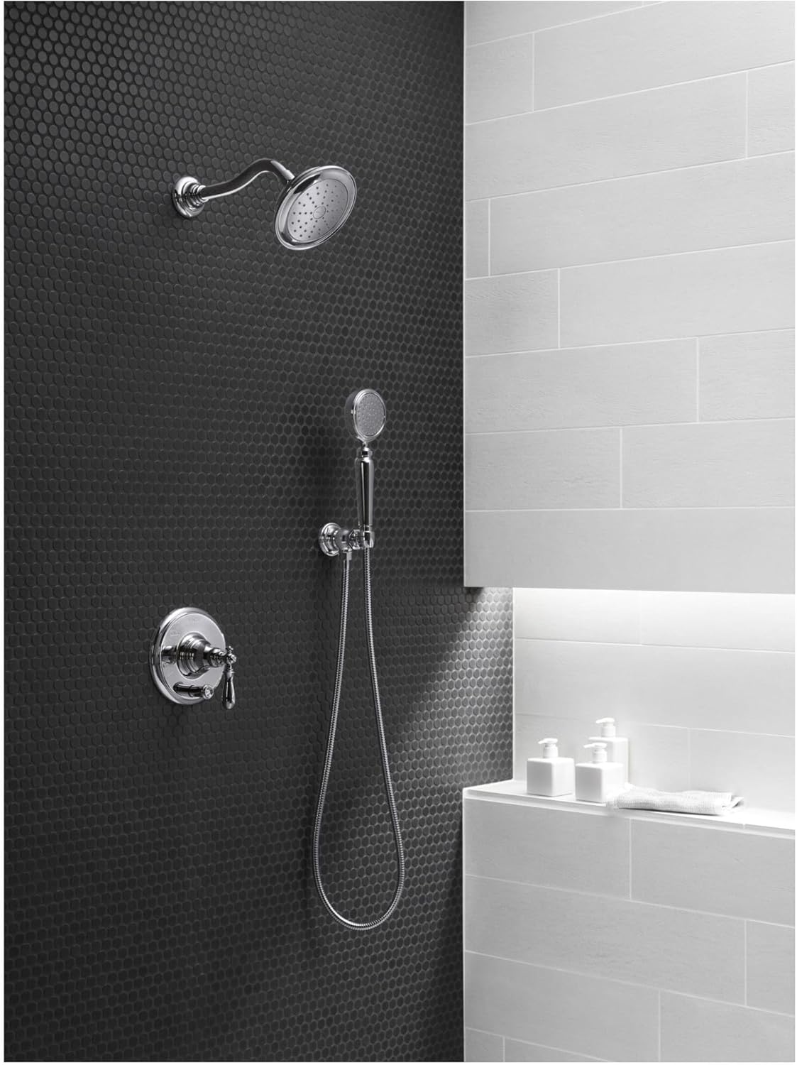 Kohler 72775-BL K-72775-BL Artifacts Shower ARM & Flange, Matte Black