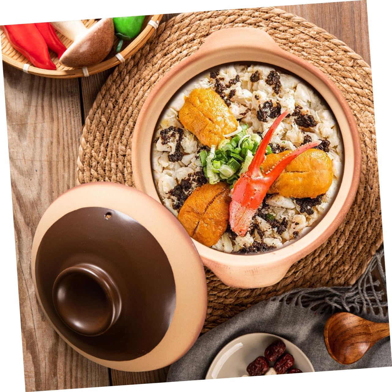 DOITOOL Olla de Estofado de Cerámica 750 Ml Resistente al Calor para Sopa de Pollo Cocina Casera Conservación Uniforme de Calor