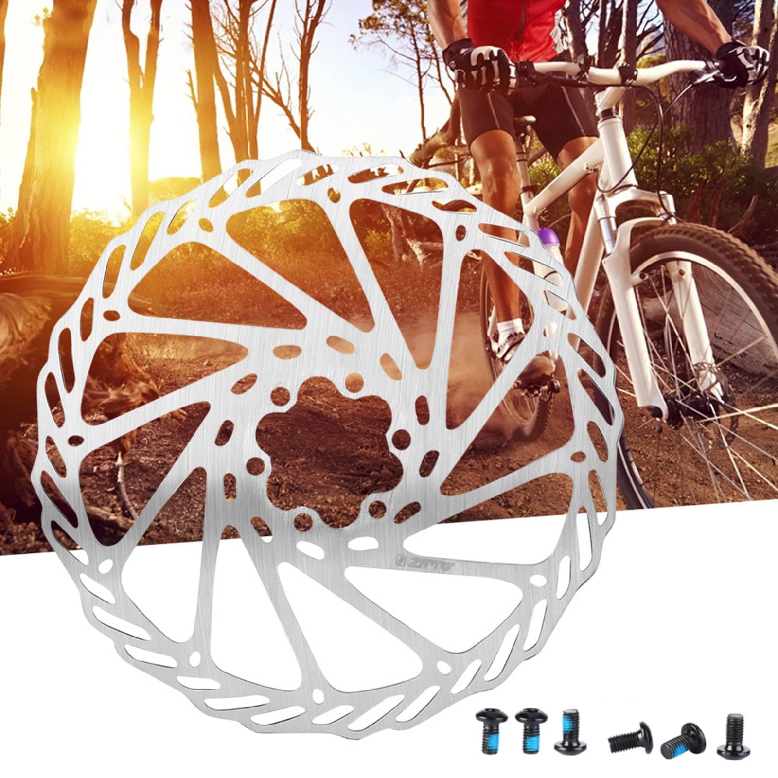 Disc Brake Rotor, 203mm Bike Disc Brake Rotors with 6 Bolts Cycling Accessory Fit for Road Bike, Mountain Bike, MTB, BMX(203mm)