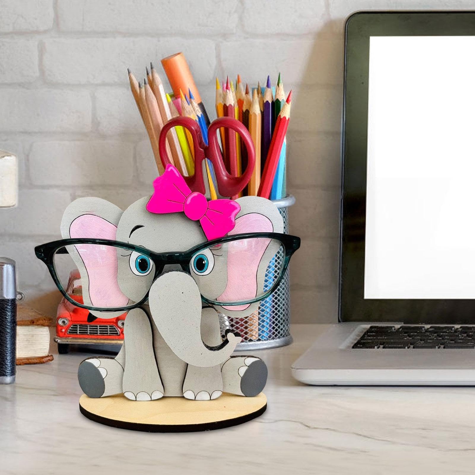 Portaocchiali a di cartone animato, organizer creativo da scrivania, simpatico supporto per occhiali a di animale, in legno, decorazione per bambini e adulti