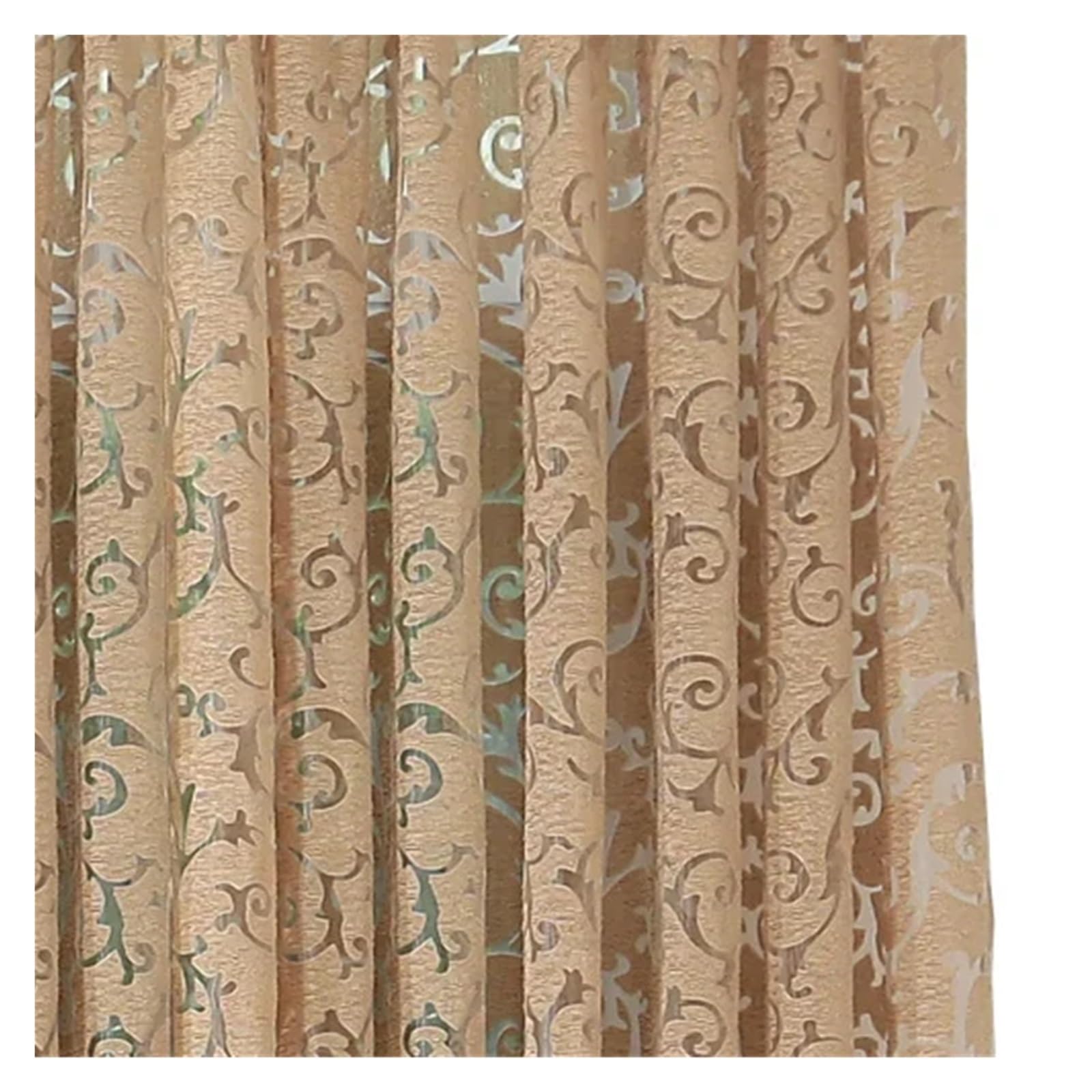 DHYUACN Living Room Curtains Curtains for Living Room Floral Jacquard Tulle Hollow Out Retro Pattern Fabric Home Decor 1PC(Brown,W132cm L243cm 1pc)