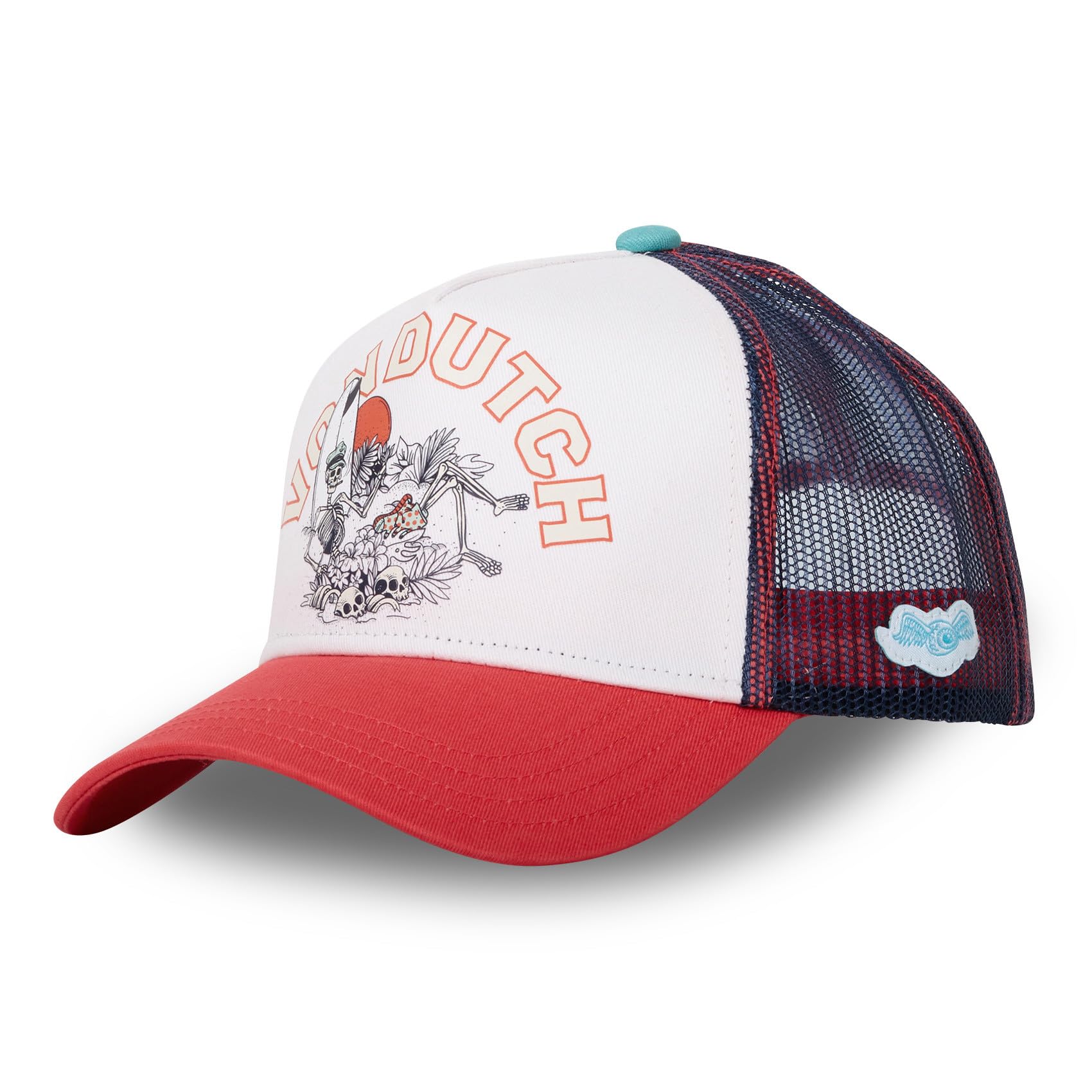 Von Dutch Men's & Women's Surf Cap, Adjustable Trucker Cap with Snapback, Blue, White, Red, Size U, white, One Size