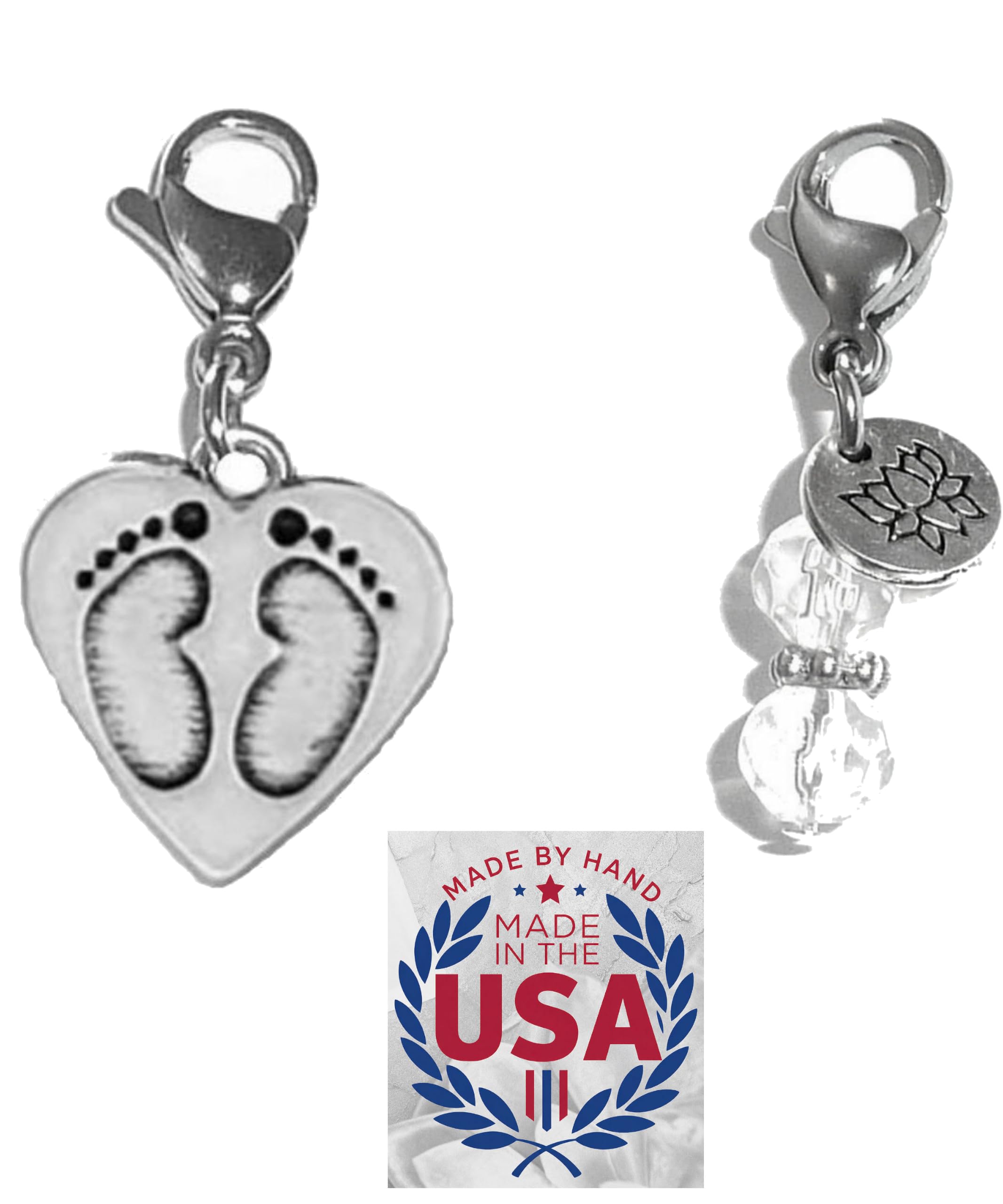Hidden Hollow Beads Clip On Charm for Purse, Handbag, Keychain, Zipper Pull, Backpack, Jewelry Accessory, USA